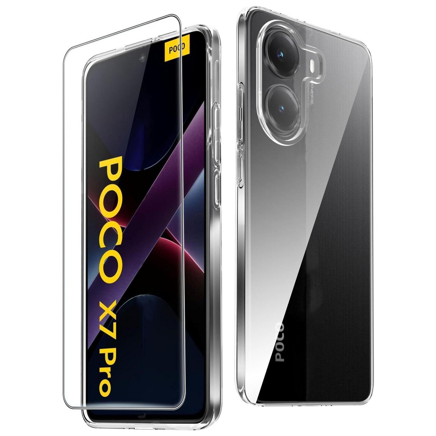 LuxusKollektion Handyhülle Handyhülle für Xiaomi Poco X7 Pro 5G klar TPU + Glas
