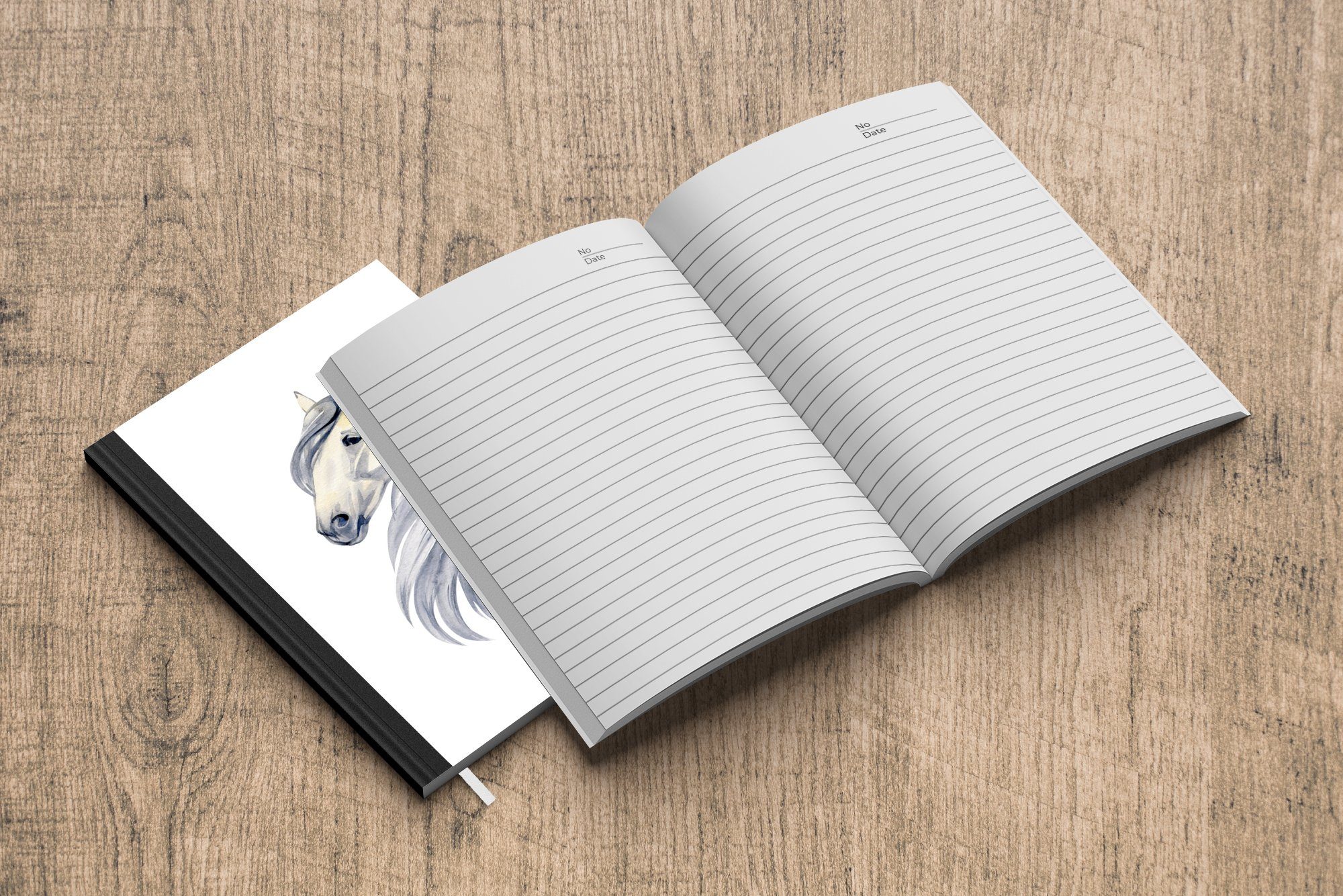 MuchoWow Notizbuch Pferd - Aquarell - Merkzettel, 98 A5, Journal, Kinder Tagebuch, Gelb Mädchen, Notizheft, Seiten, Mädchen - - Haushaltsbuch 