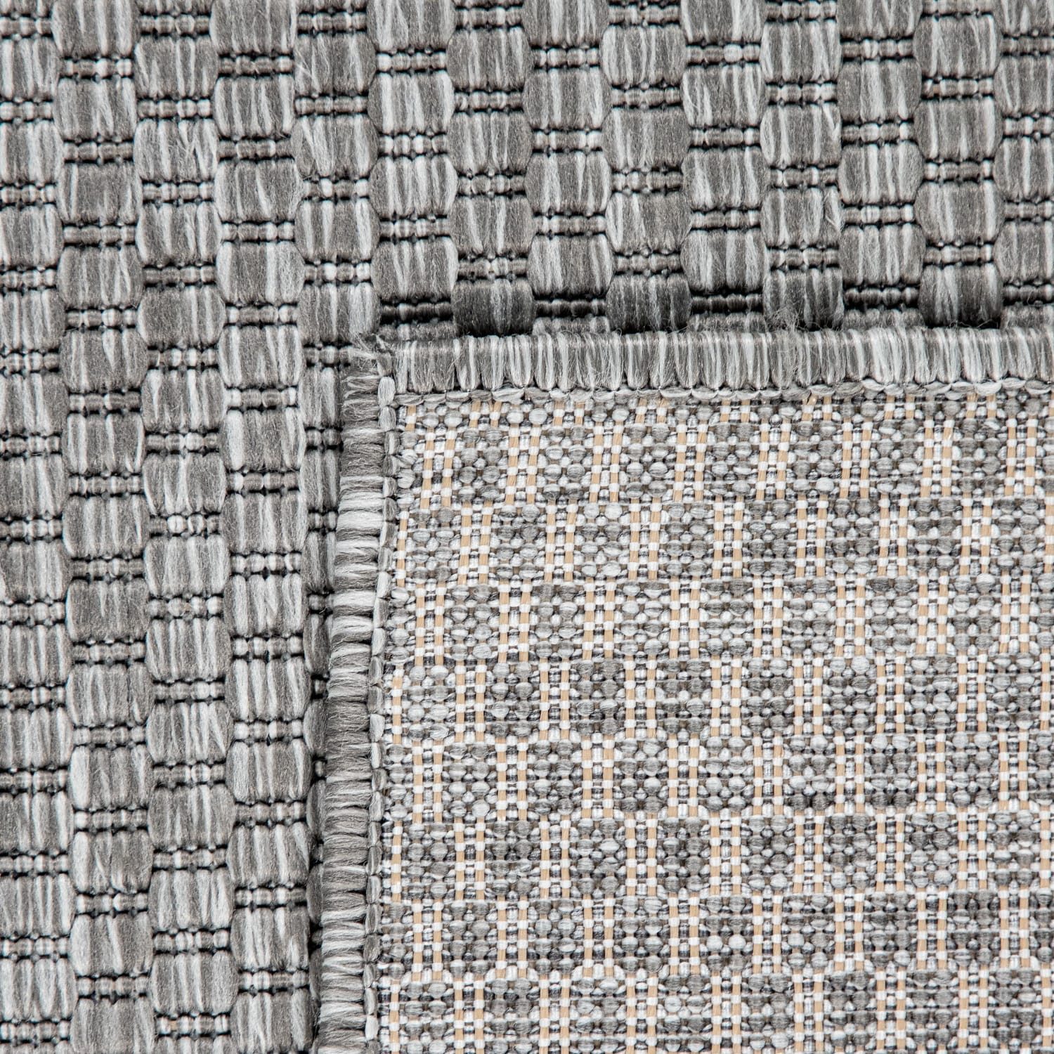 KADIMA DESIGN Teppich Unifarben Wohnzimmer schmutzabweisend Teppich Kurzflor, Rechteckig, Höhe: 4 mm, 100% Polypropylen,60x100, Hellgrau – Bild 4 von 4