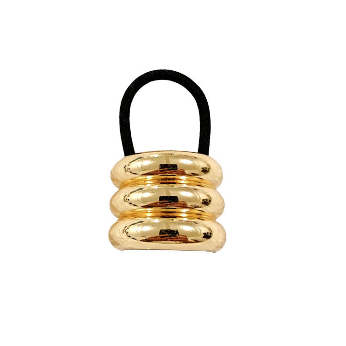 KARMA Haargummi vers. Modelle Schwarz Gold Metall Damen Haarzopf Haarschmuck modern, Damenhaarschmuck, Damenhaargummi Damenhaarzopf