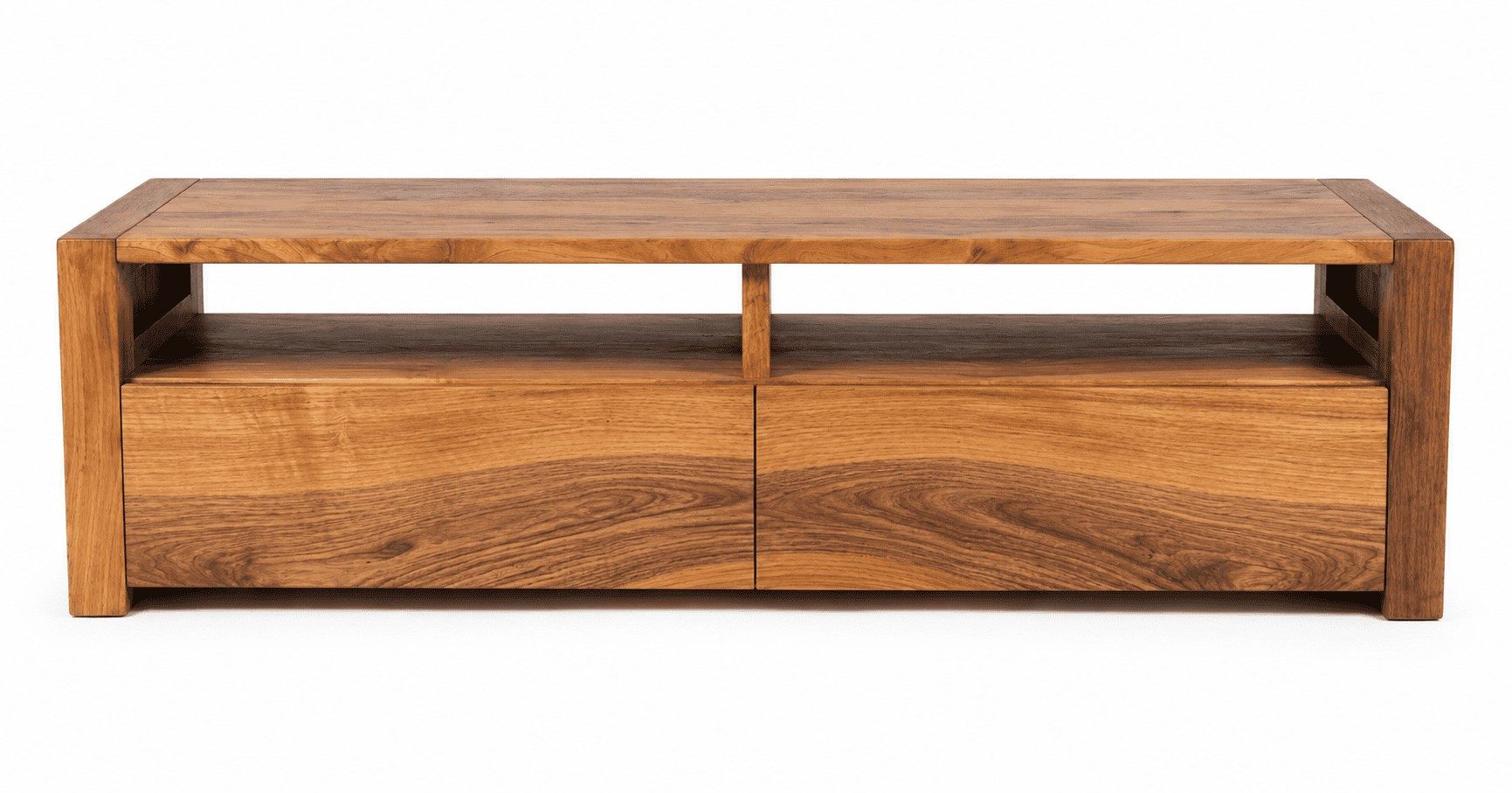 Xlmoebel Lowboard Massivholz TV-Lowboard Naturholz Zeitloses Design Wohnzimmermöbel (1-tlg)
