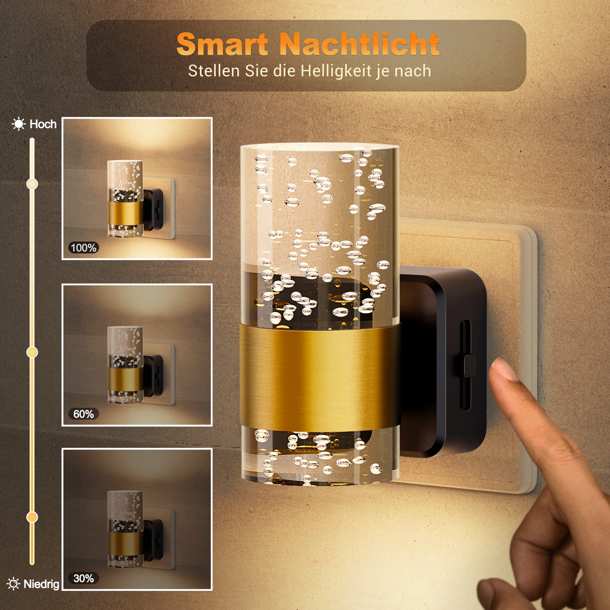 LOHAS-LED LED Nachtlicht LED Nachtlicht Steckdose, zylindrisches Acryl-Nachtlicht – Bild 2 von 5