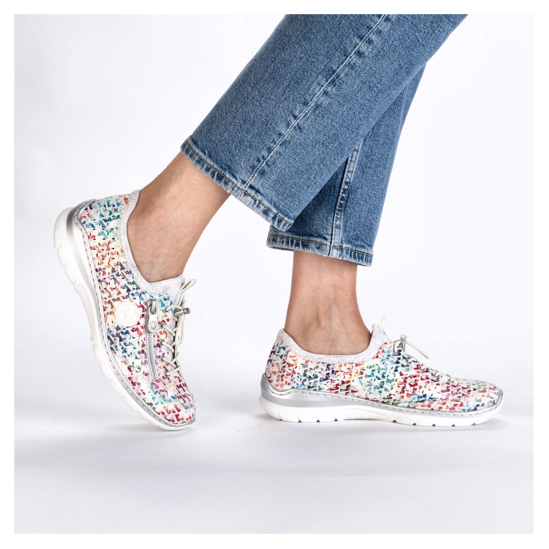 Rieker Slip-On Sneaker Schlupfschuh, Freizeitsneaker, Halbschuh mit MemoSoft-Ausstattung
