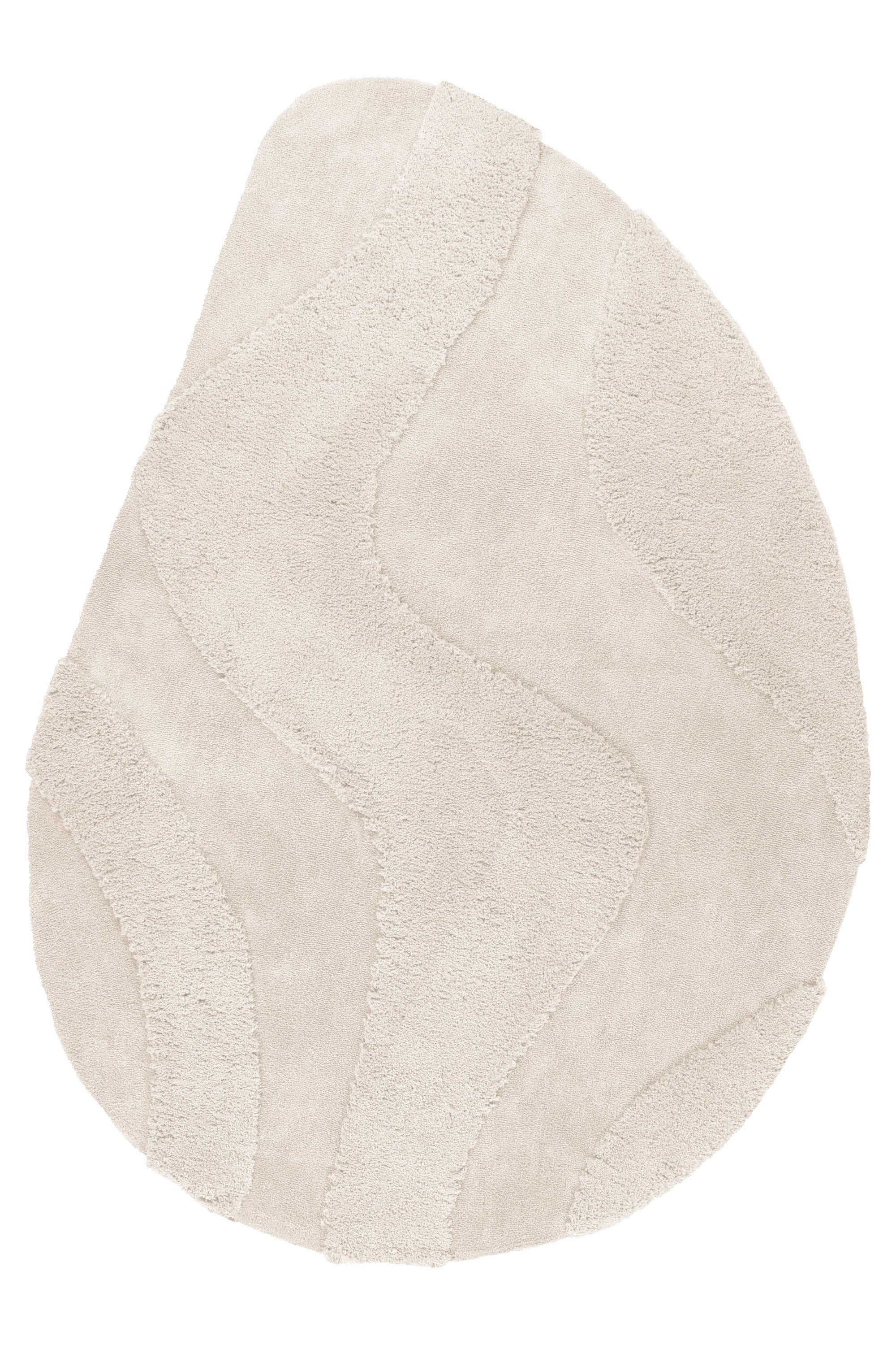 Kayoom Teppich Pulp 225, oval, Höhe: 20 mm, Hochflor, Hoch Tief Struktur, besondere Form. alle Räume