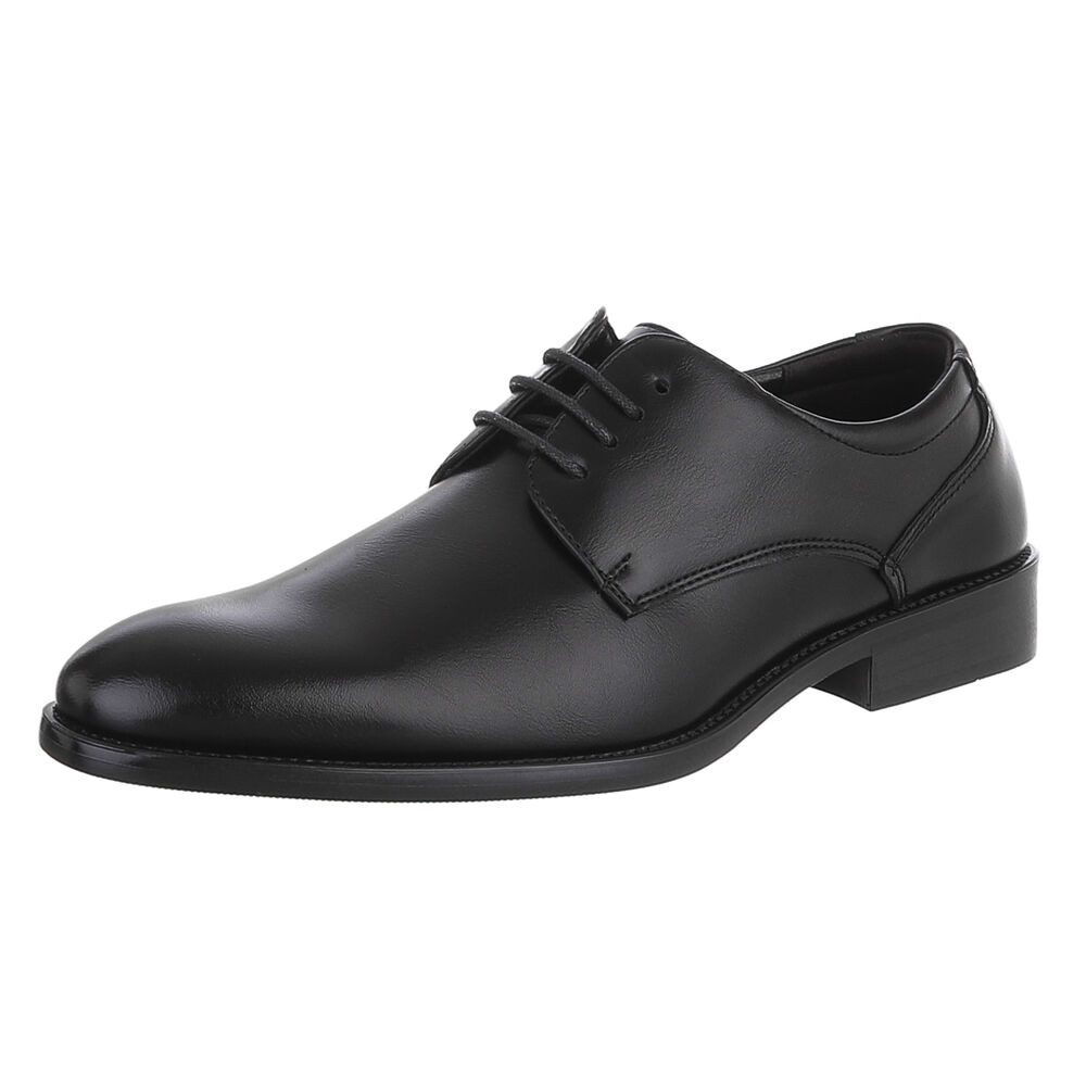 Coolwalk Herrenschnürschuh elegant in Lederoptik Schnürschuh (92422610) Blockabsatz Business-Schuhe in Schwarz