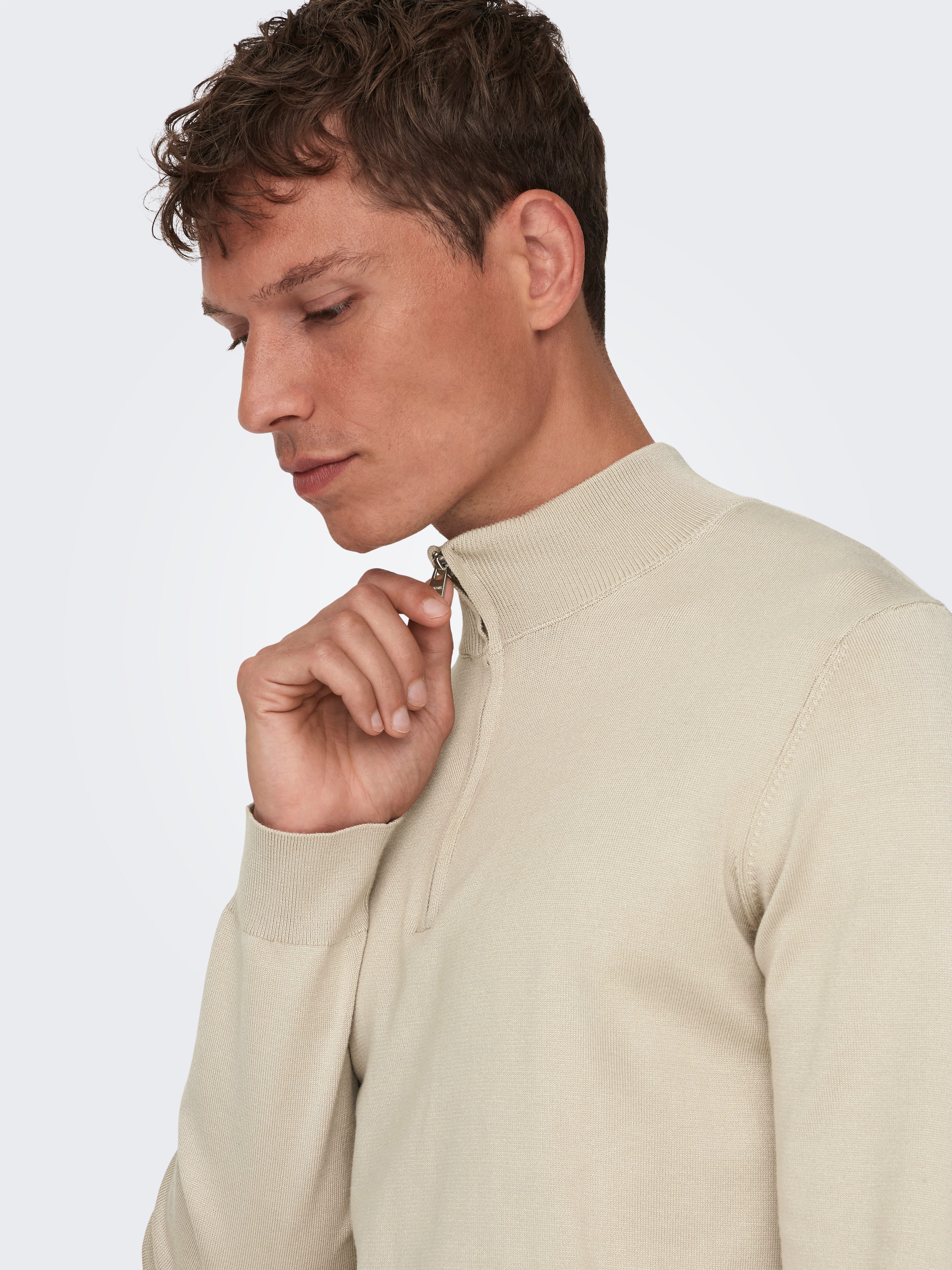 ONLY & SONS Strickpullover ONSWYLER LIFE REG 14 HALF ZIP KNIT NOOS