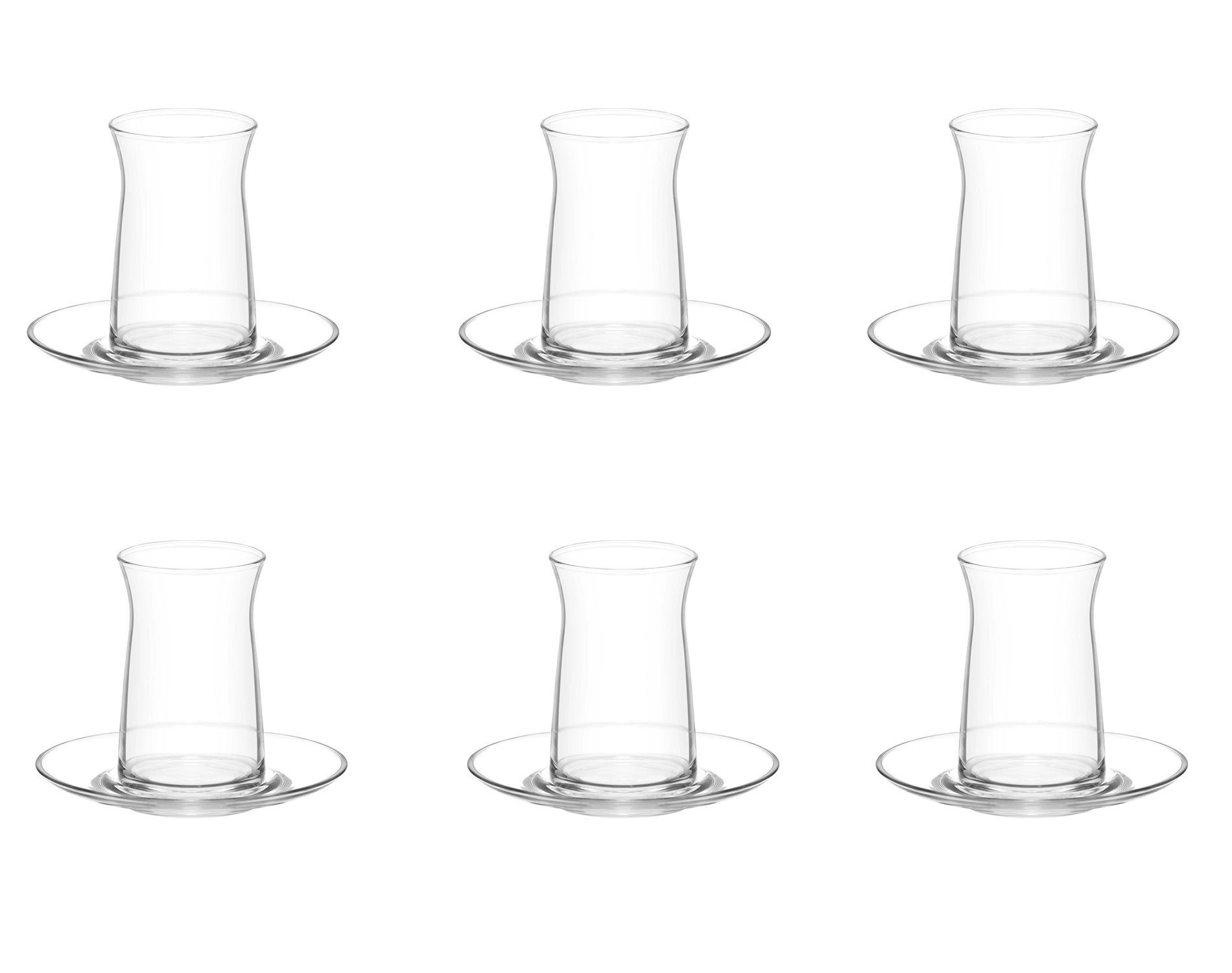 Özberk Teeglas Vera, 12-tlg., Glas, 12-teiliges Teegläser-Set Vera, 16 Personen Set