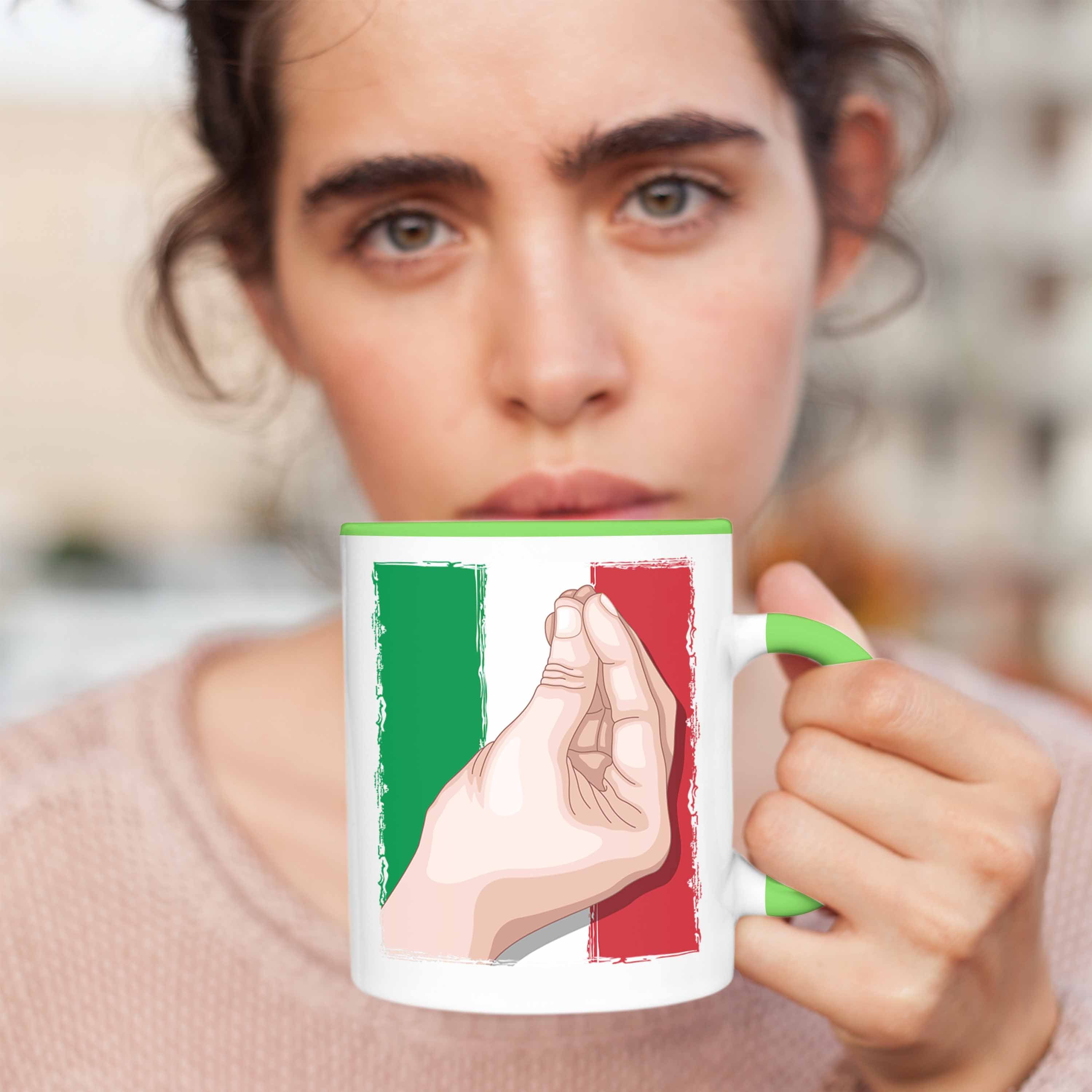 Geschenk Tasse Handbewegung Italien-Liebhaber Italien Grün für Trendation Flagge Tasse