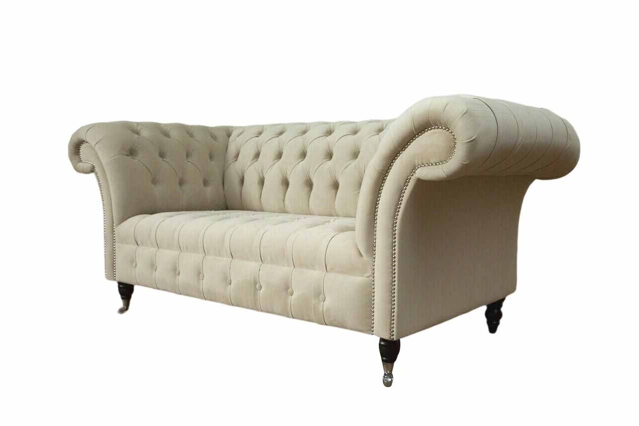 JVmoebel Sofa Zweisitzer Made Europe Textil Polster Sofa 2 Luxus Couch Chesterfield, Stoff In Sitz