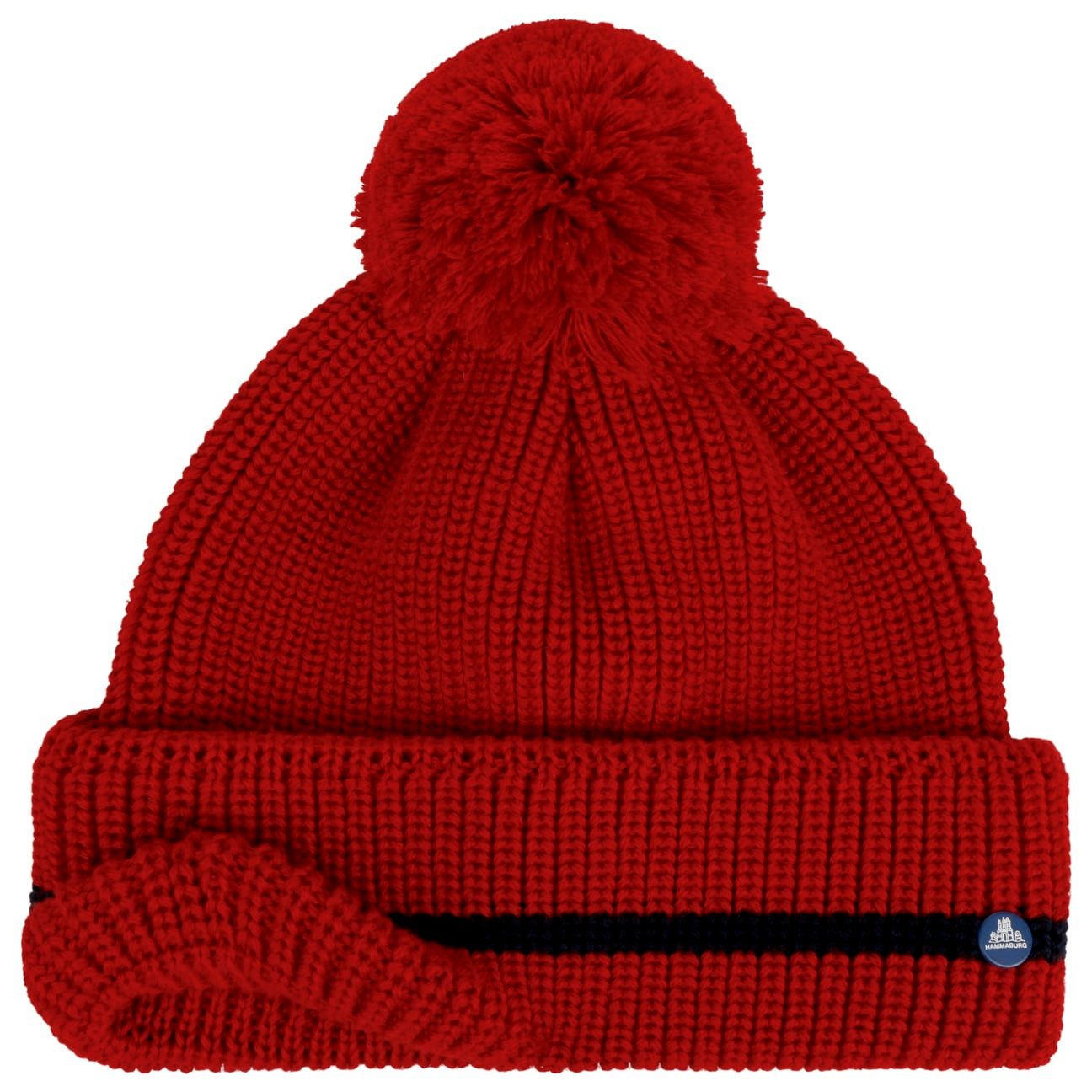 Hammaburg Bommelmütze (1-St) Strickmütze mit Umschlag, Made in Italy