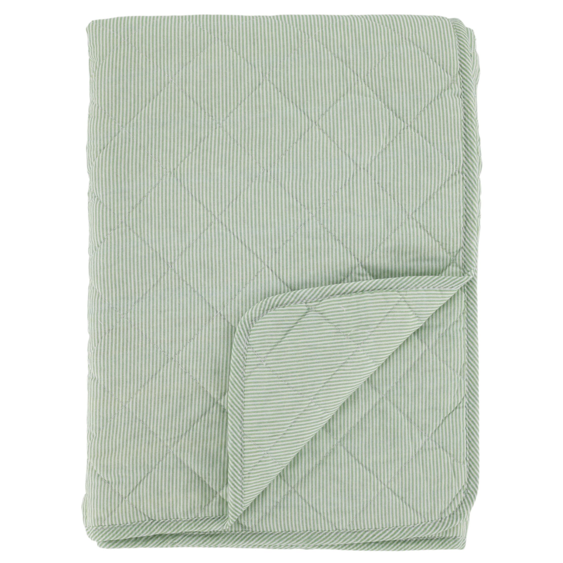Chic Antique Tagesdecke Chic Antique Aix Quilt mit maritimem Streifenmuster Grün / Weiß