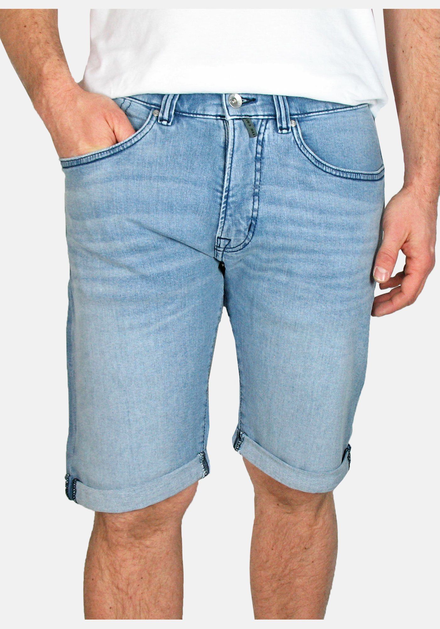 Pierre Cardin Jeansshorts Bermuda Stretch-Denim Light Blue Fashion | 