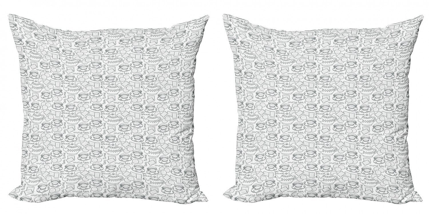 Geschirr Stück), Digitaldruck, Accent Tee-Party Modern Kissenbezüge Abakuhaus (2 Muster Doppelseitiger