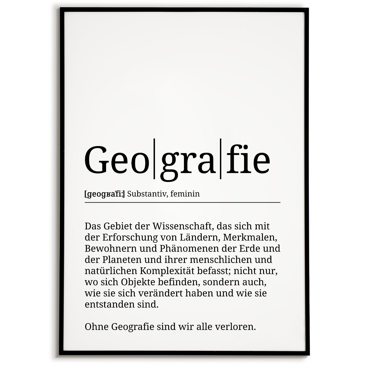 Poster Geografie Definition Wandbild Mitarbeiter Geschenk