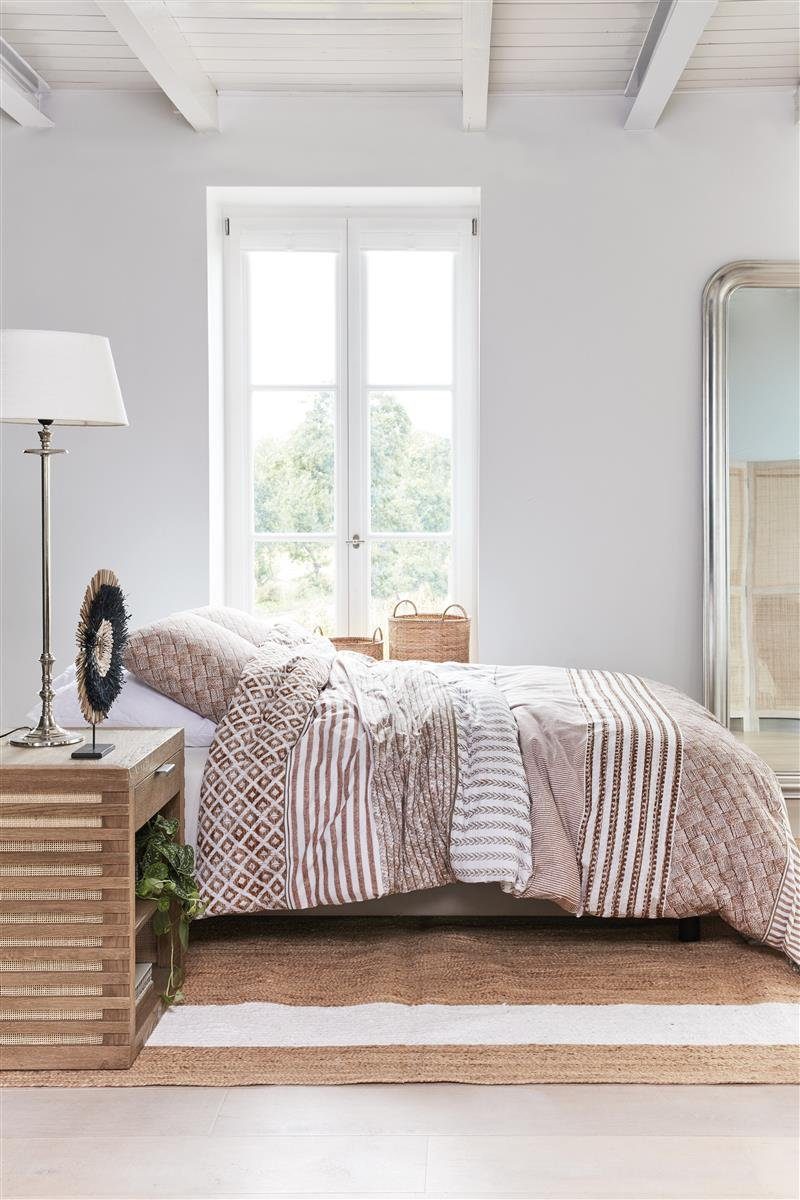 Rivièra Maison Bettwäsche Sert Secrets Sand 155X220 Sand Renforcé 155 x 220 cm + 1x 80 x 80, Baumolle, 2 teilig, Bettbezug Kopfkissenbezug Set kuschelig weich hochwertig