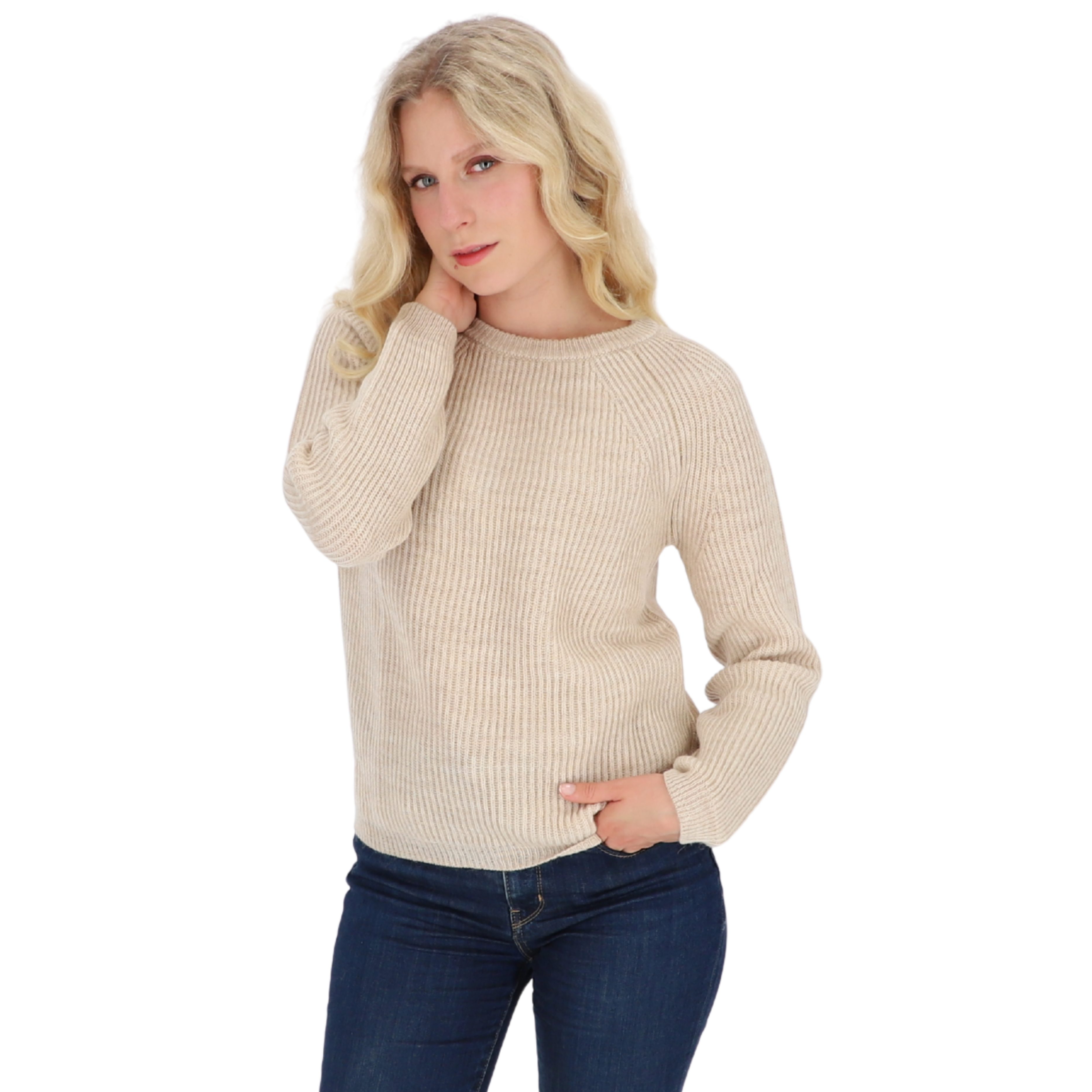 Strickpullover mit Rundhalsausschnitt
