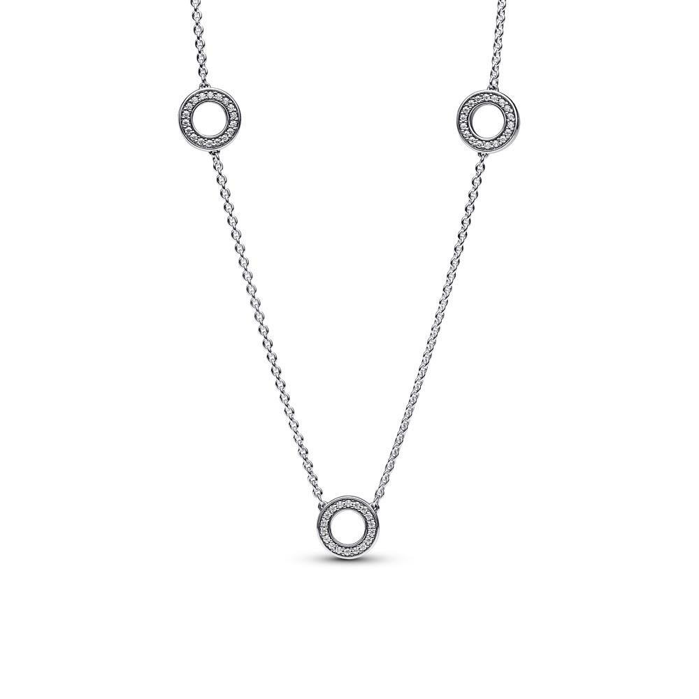 Pandora Silberkette PANDORA Timeless Damenkette Kreise aus Sterlingsilber mit Zirkonia