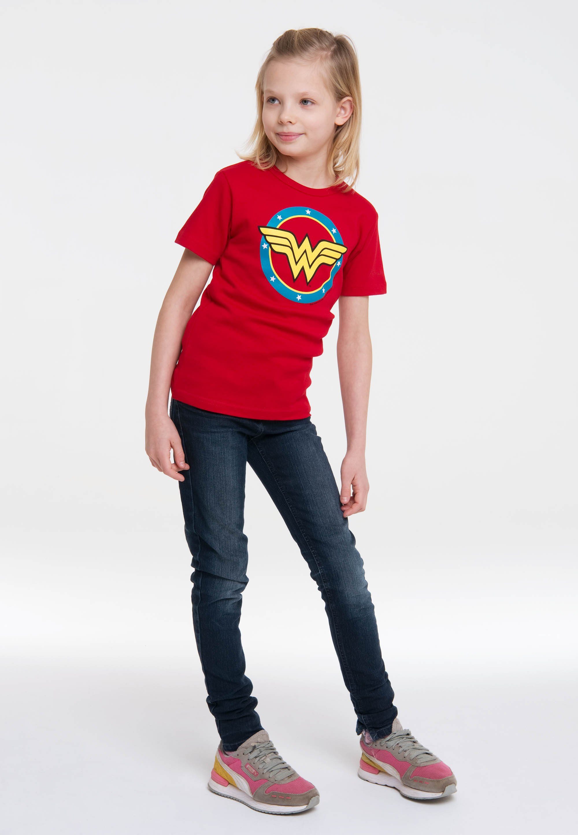 LOGOSHIRT T-Shirt DC - Wonder Woman Logo Circle mit Wonder Woman-Logo