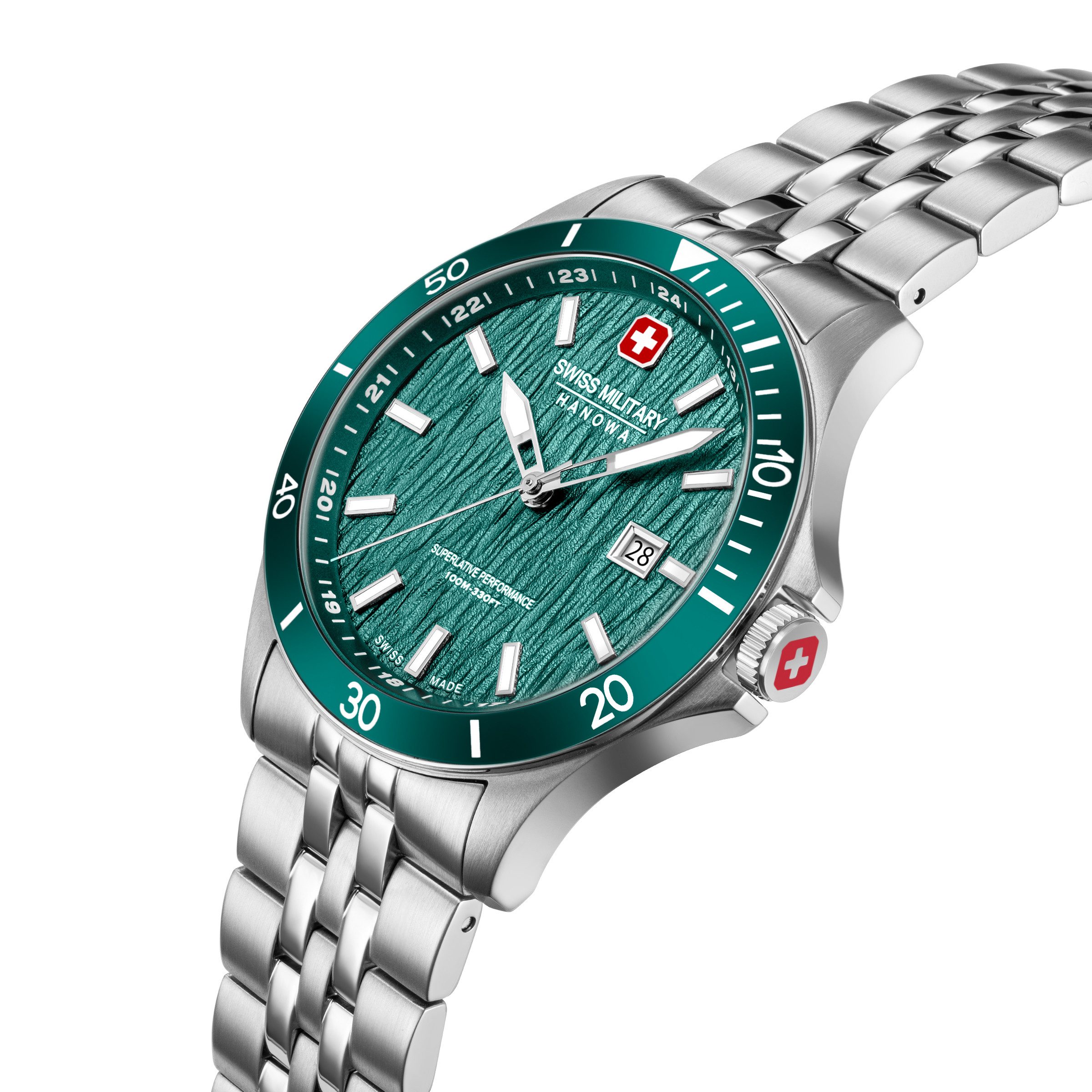 Swiss Military Hanowa Quarzuhr Flagship Elements SMWGH0006704, Armbanduhr, Herrenuhr, Swiss Made, Edelstahlarmband, analog, Tag