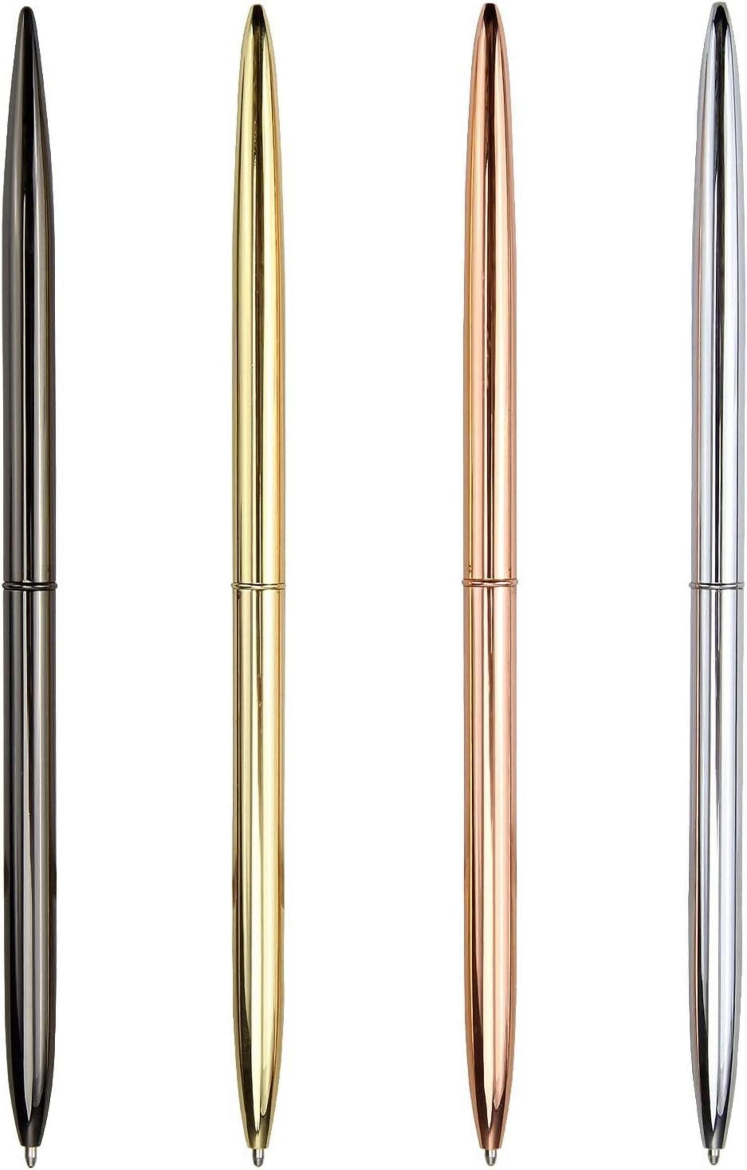 Drehkugelschreiber 4er Pack Metall Kugelschreiber schwarz, roségold, gold, silber