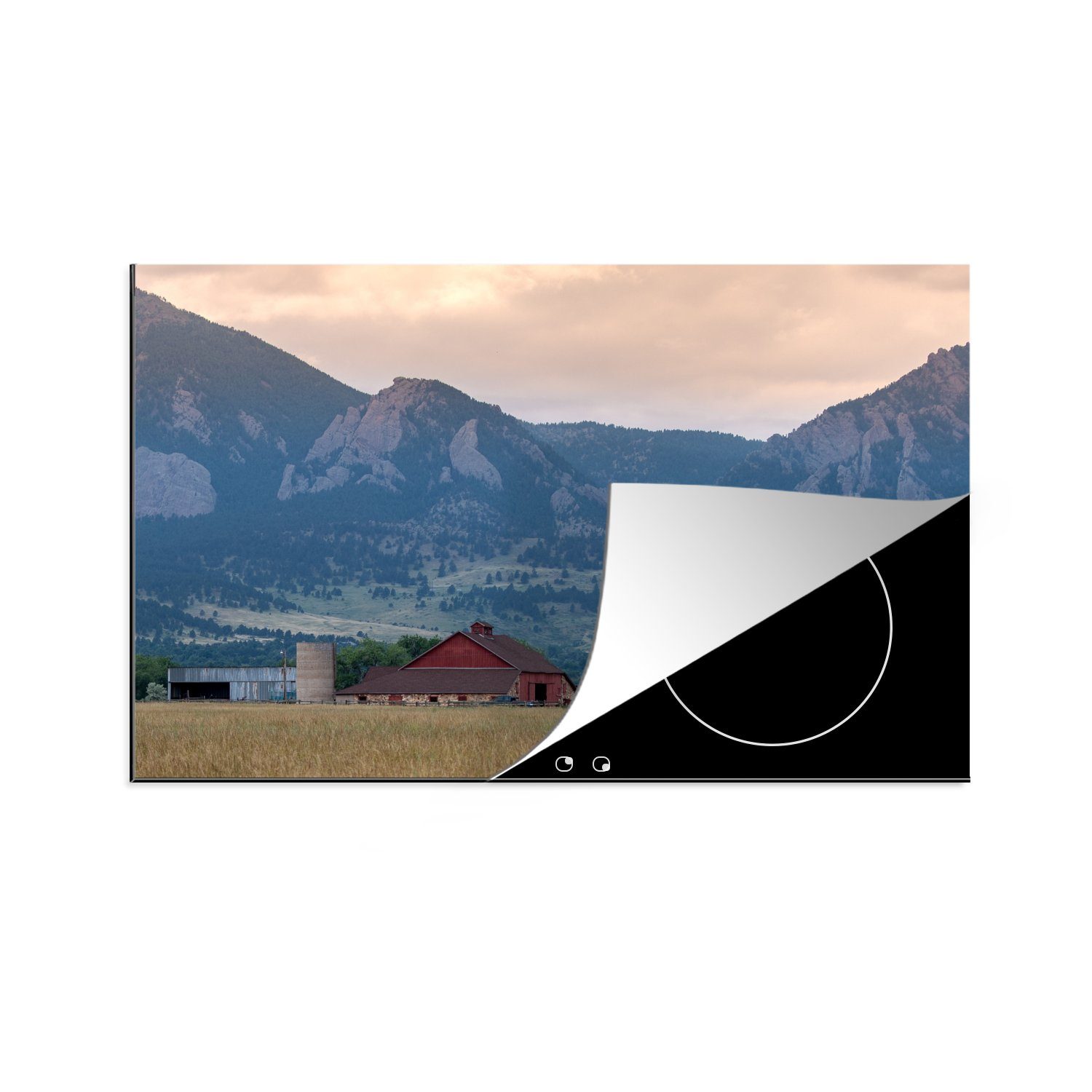 - Induktionskochfeld Ceranfeldabdeckung für Berg Herdblende-/Abdeckplatte Wolken, 81x52 (1 die cm, küche, MuchoWow tlg), - Bauernhof Vinyl, Schutz