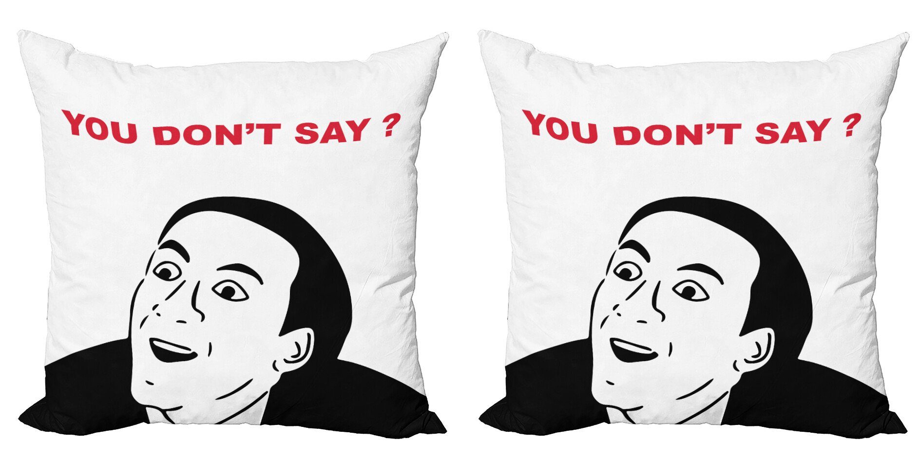 Moderne Kissenbezüge Digitaldruck, Modern Stück), Abakuhaus Lächeln Meme Humor (2 Doppelseitiger Accent Gesicht