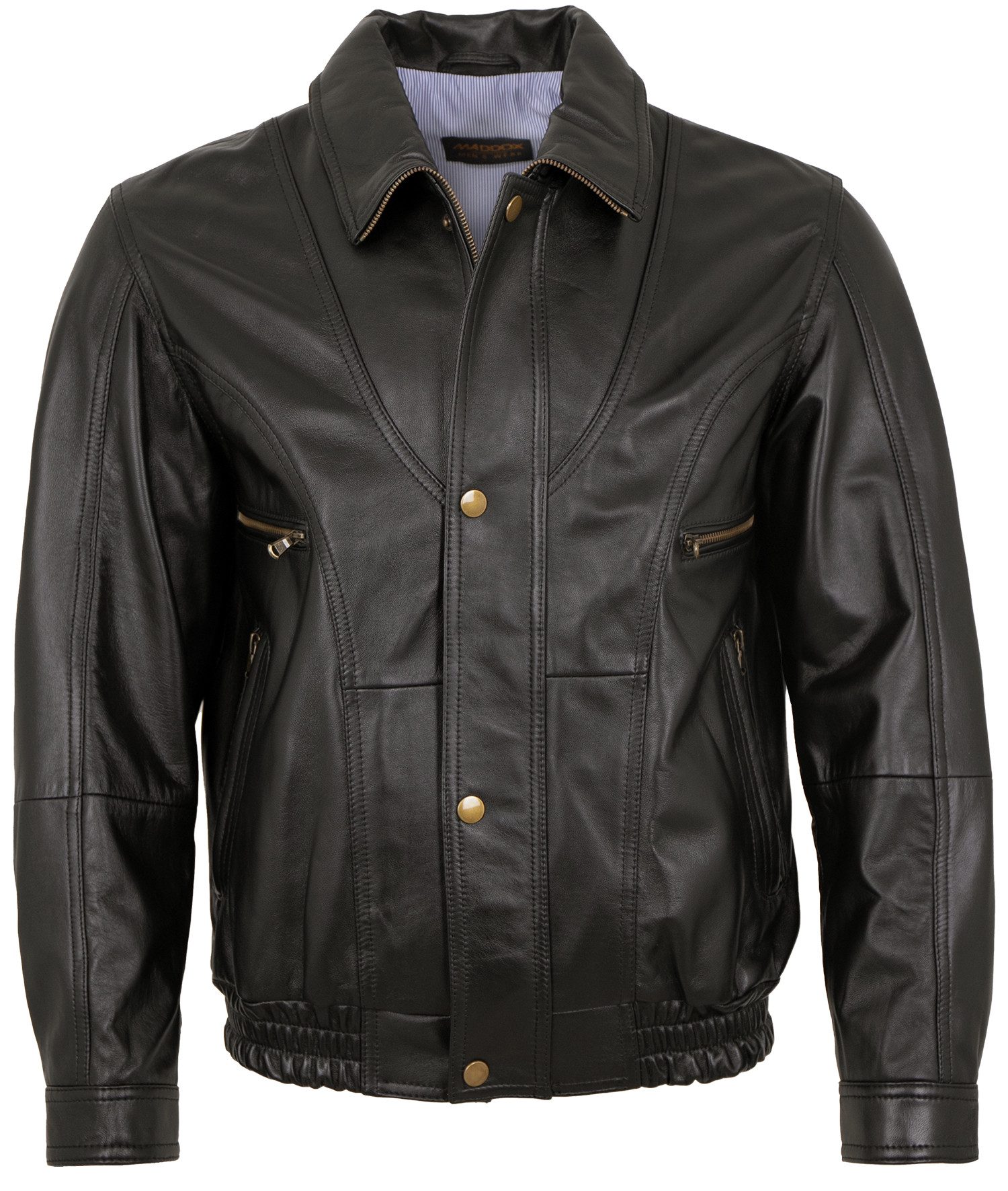 Maddox Lederjacke Holdo MADDOX - Herren Echtleder Lederjacke Blouson Lammnappa schwarz