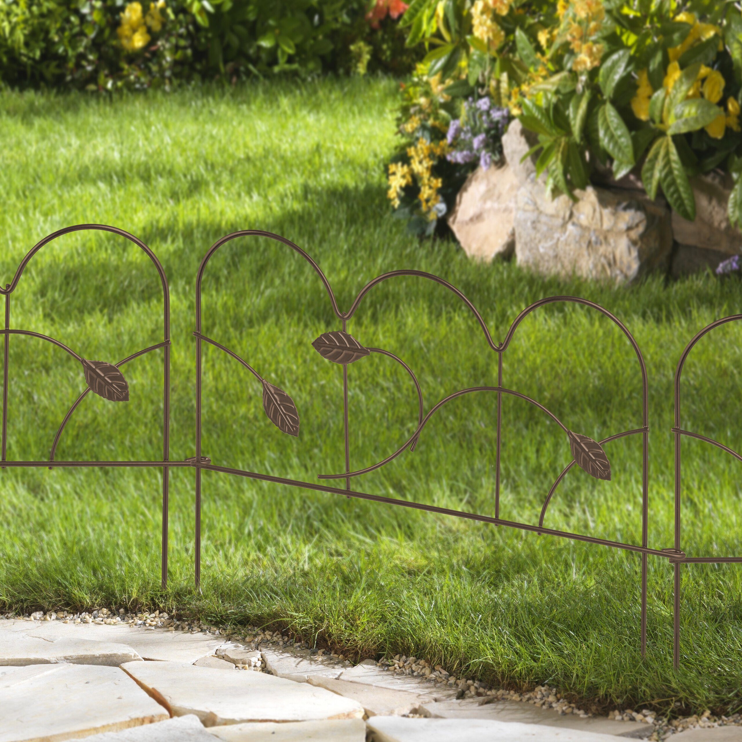 relaxdays Beetbegrenzung Beeteinfassung Metall 4er Set