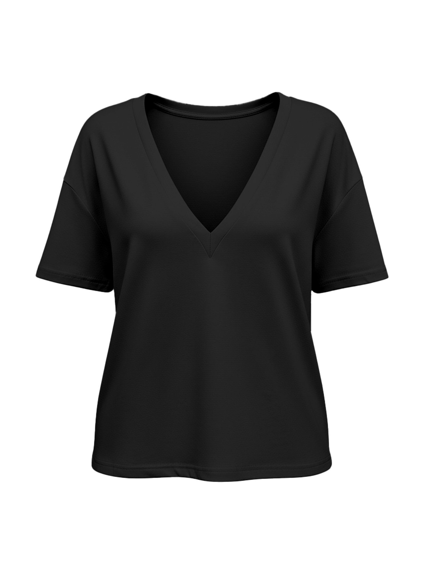 Imily Bela T-Shirt Damen Freizeit Kurzarmtop (Packung, 1-tlg., 1per-Pack) Einfarbig