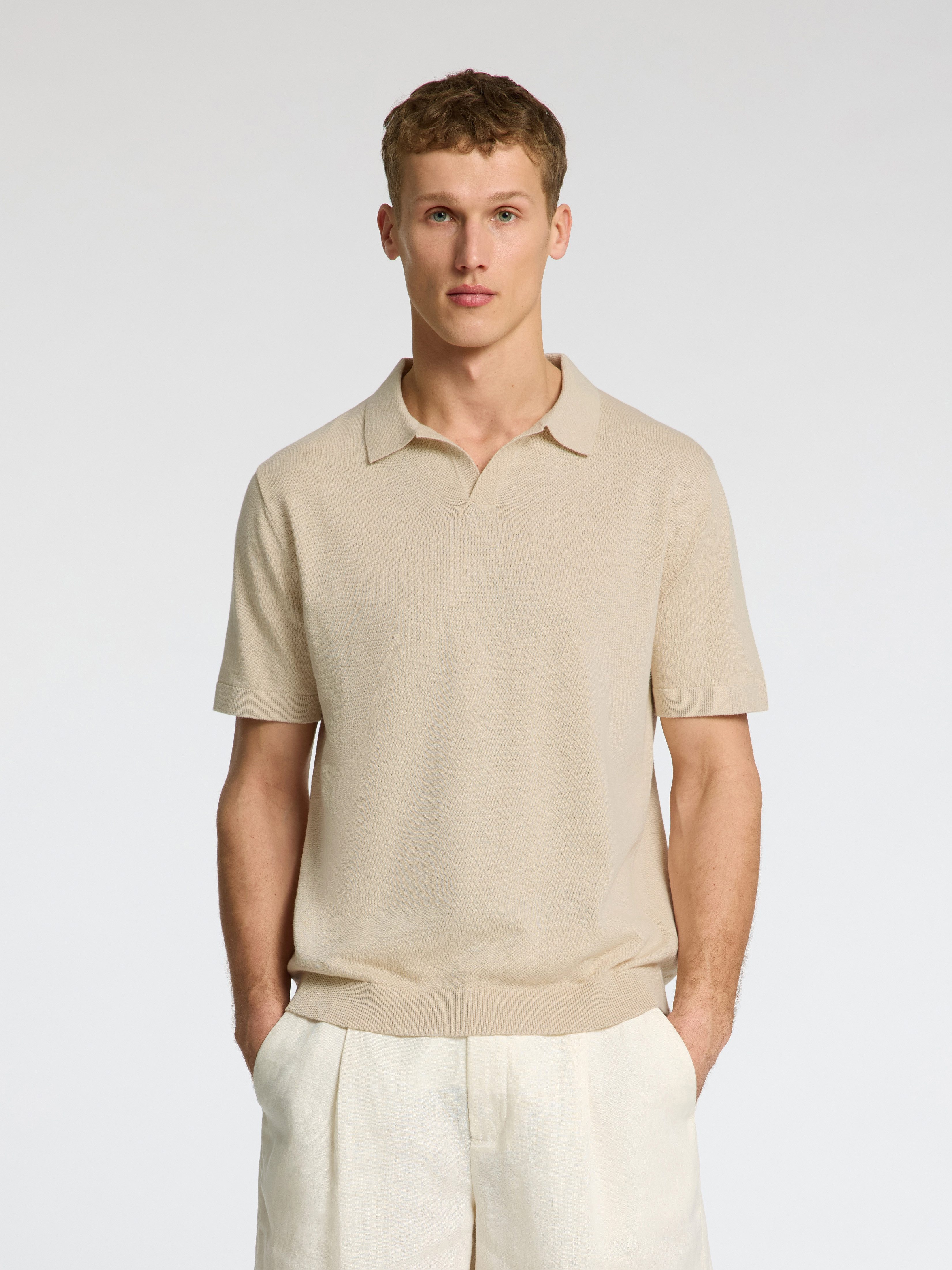 Selected Poloshirt SLHMATTIS SS KNIT SUN OPEN POLO NOOS – Bild 5 von 5