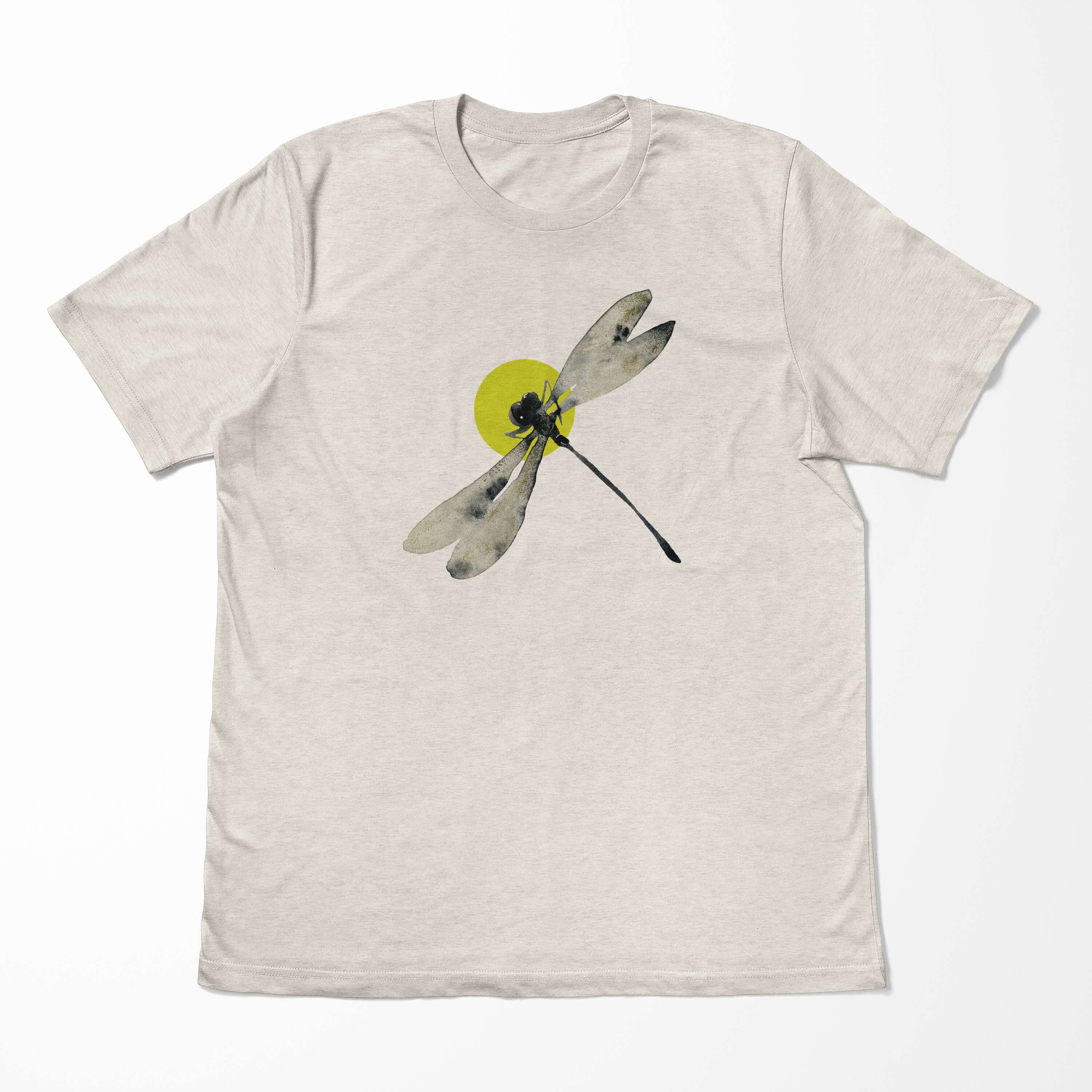 Art Shirt (1-tlg) Aquarell Sinus T-Shirt Motiv 100% T-Shirt Nachhaltig Bio-Baumwolle Herren Libelle Organic Farbe Ökomode