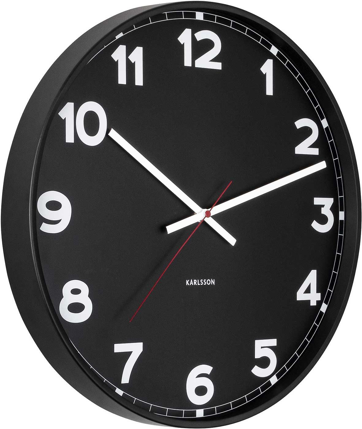 Karlsson Wanduhr Wanduhr, modern, 40,6 cm Durchmesser - Karlsson Modell: KA5847BK