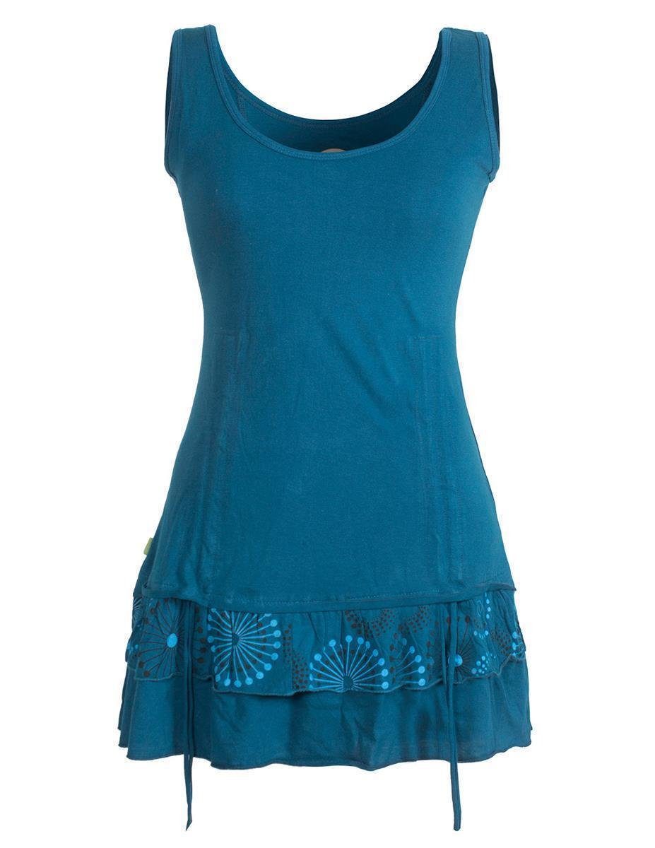 Vishes Tunikakleid Lagen-Look Jersey-Tunika Shirt zum Raffen Hippie, Boho, Goa Style