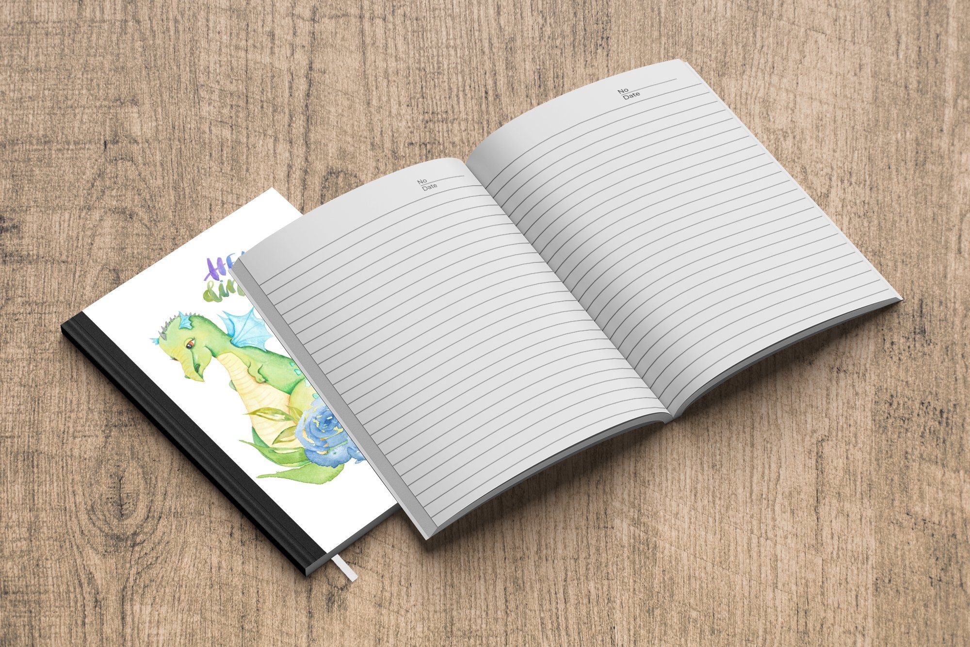 Kinder, Tagebuch, Dinosaurier Notizbuch 98 Jungen Blumen Mädchen - Journal, - Seiten, Notizheft, MuchoWow - A5, Kinderzimmer - - Merkzettel, Haushaltsbuch