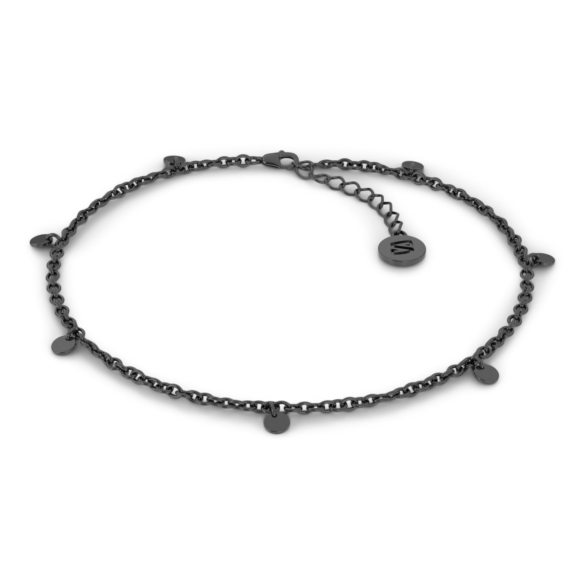 SERASAR Fußkette Fußkettchen aus Sterlingsilber [Coin] (1-tlg), Women's coin-shaped anklet in 925 sterling silver, 18k gold plating