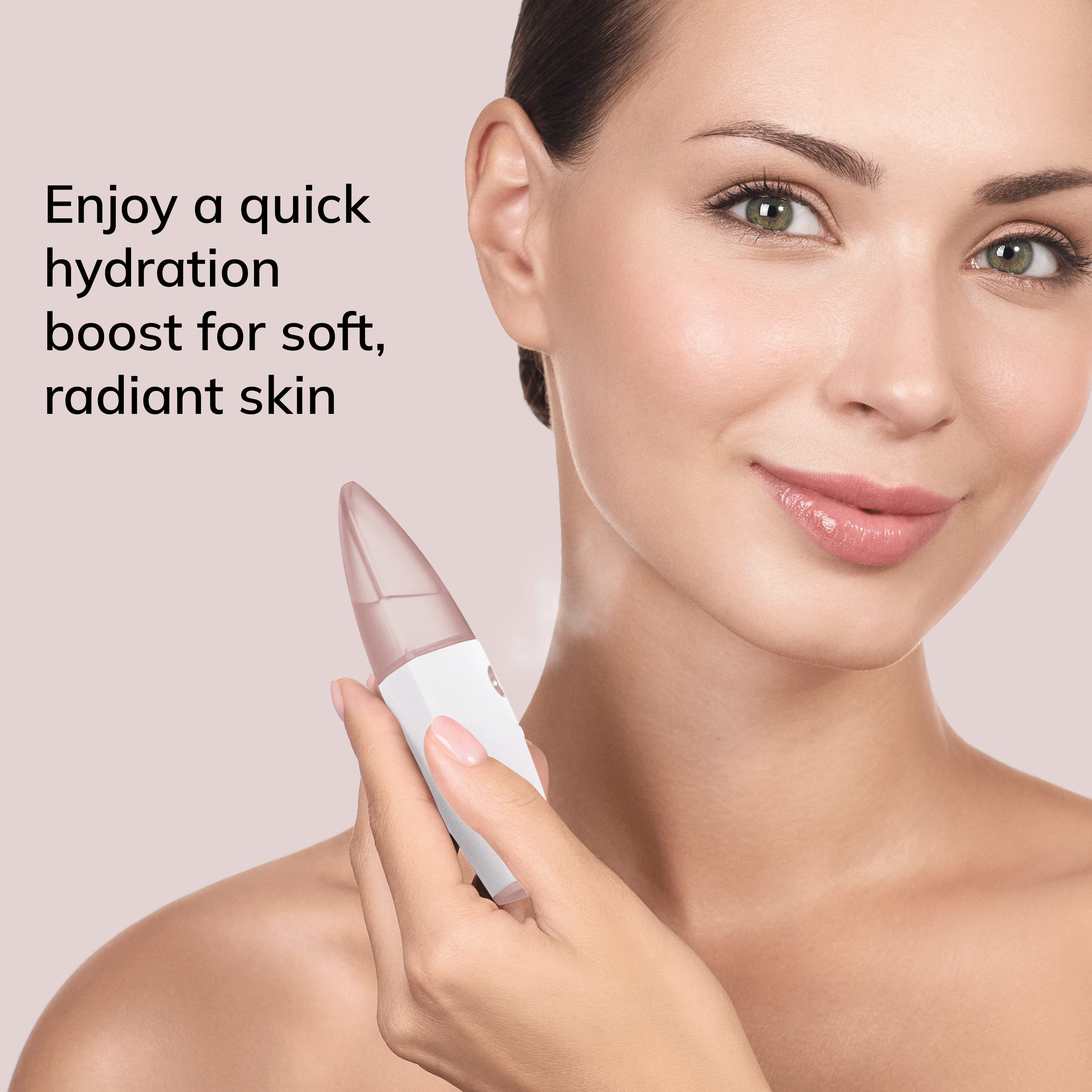 GESKE German Beauty Tech Enhancer SmartAppGuided™ Facial Hydration Refresher 4 in 1, Packung (Gerät & USB-Ladekabel), 2-tlg., Gerät inkl. kostenloser APP (SmartAppGuided Device), Mit der GESKE App erhältst Du deine personalisierte Hautpflegeroutine.