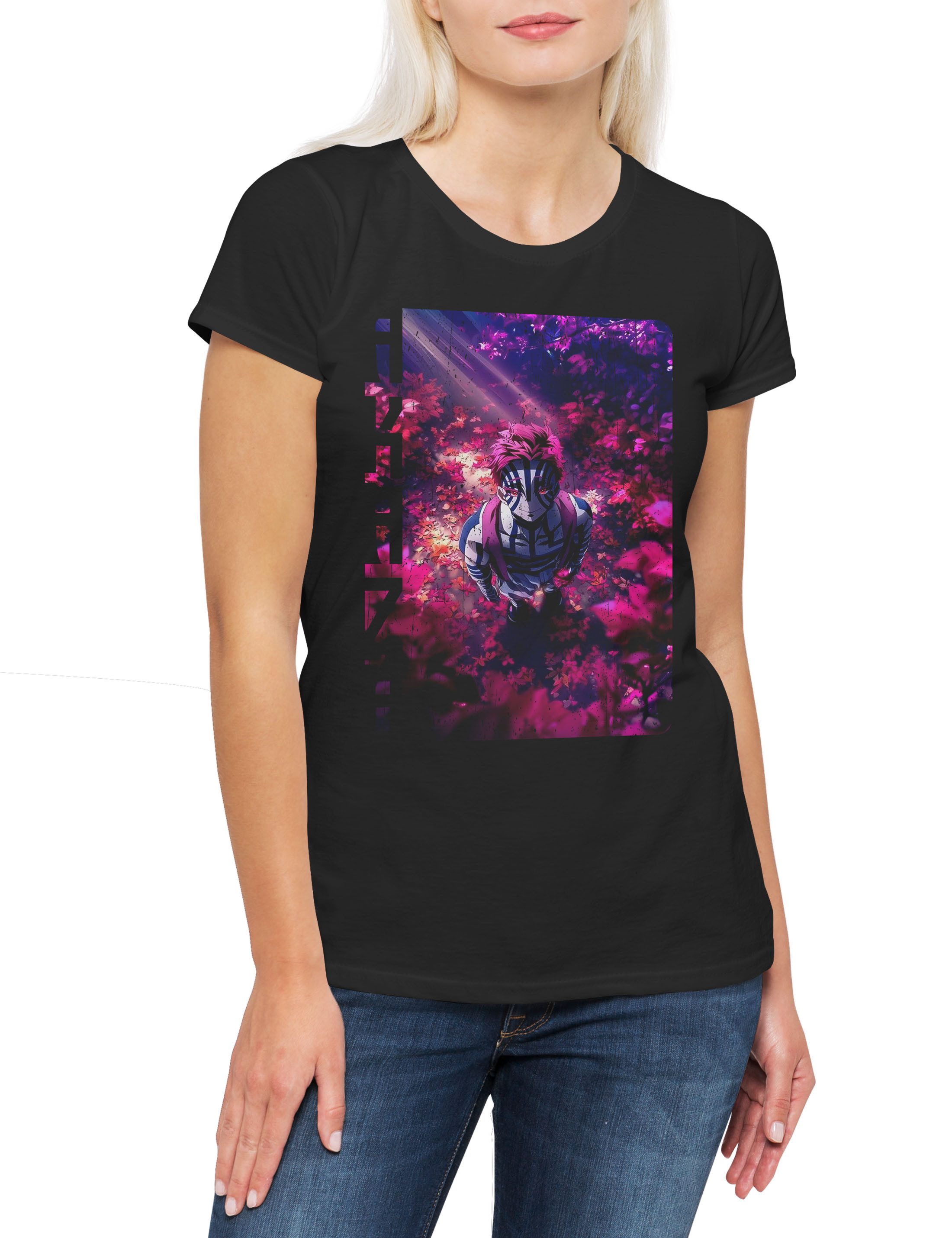 Print-Shirt Anime Akaza Damen T-Shirt Kamado Nezuko Slayer Zenitsu Inosuke