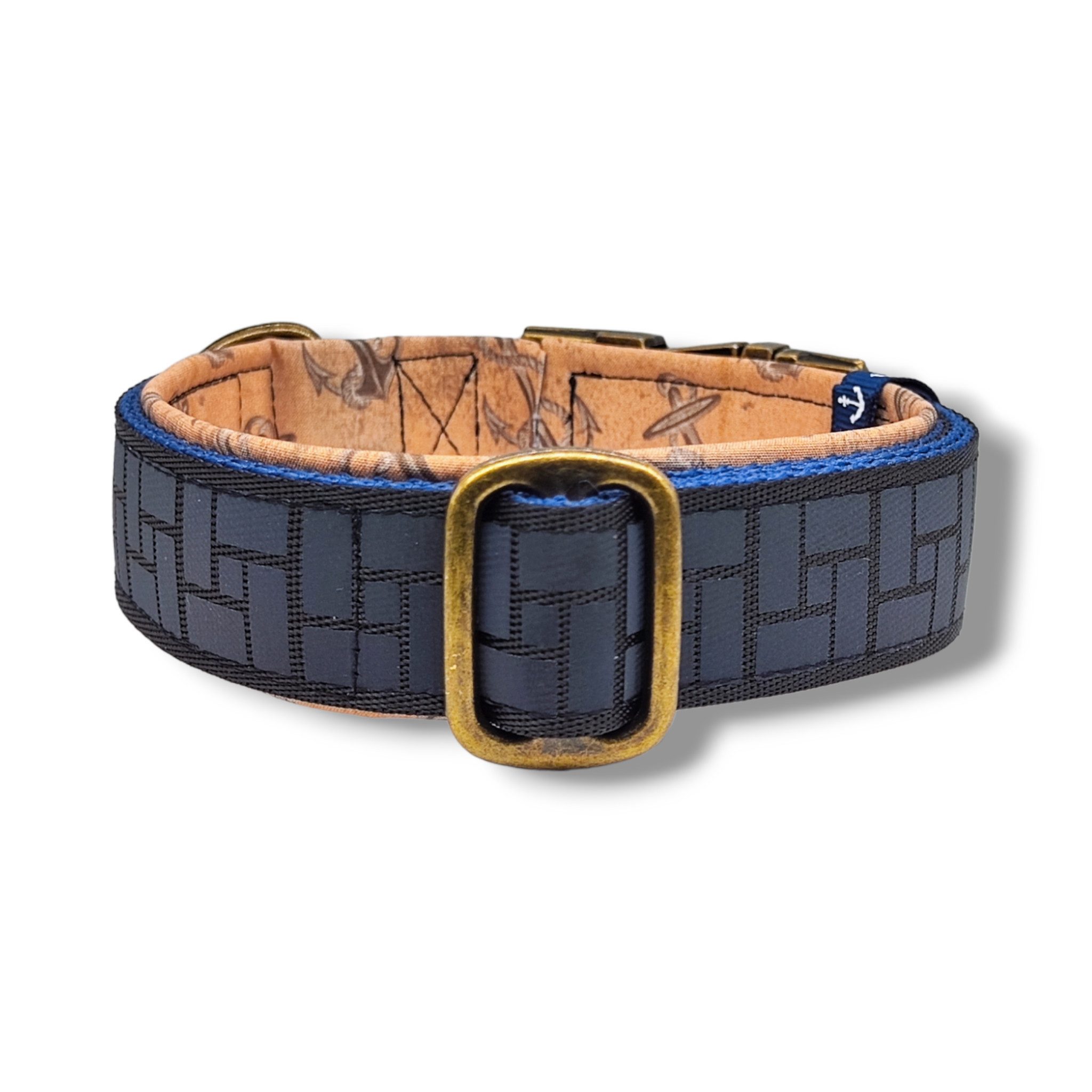 D by E Couture Hunde-Halsband "Northern Light II", reflektierend, gepolstert, verstellbar, 40mm breit, Handmade