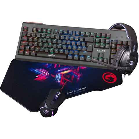 MARVO Hardcore GAMER PACK Alpha (KG959G + M309 + G7 + SA-927) Gaming-Tastatur
