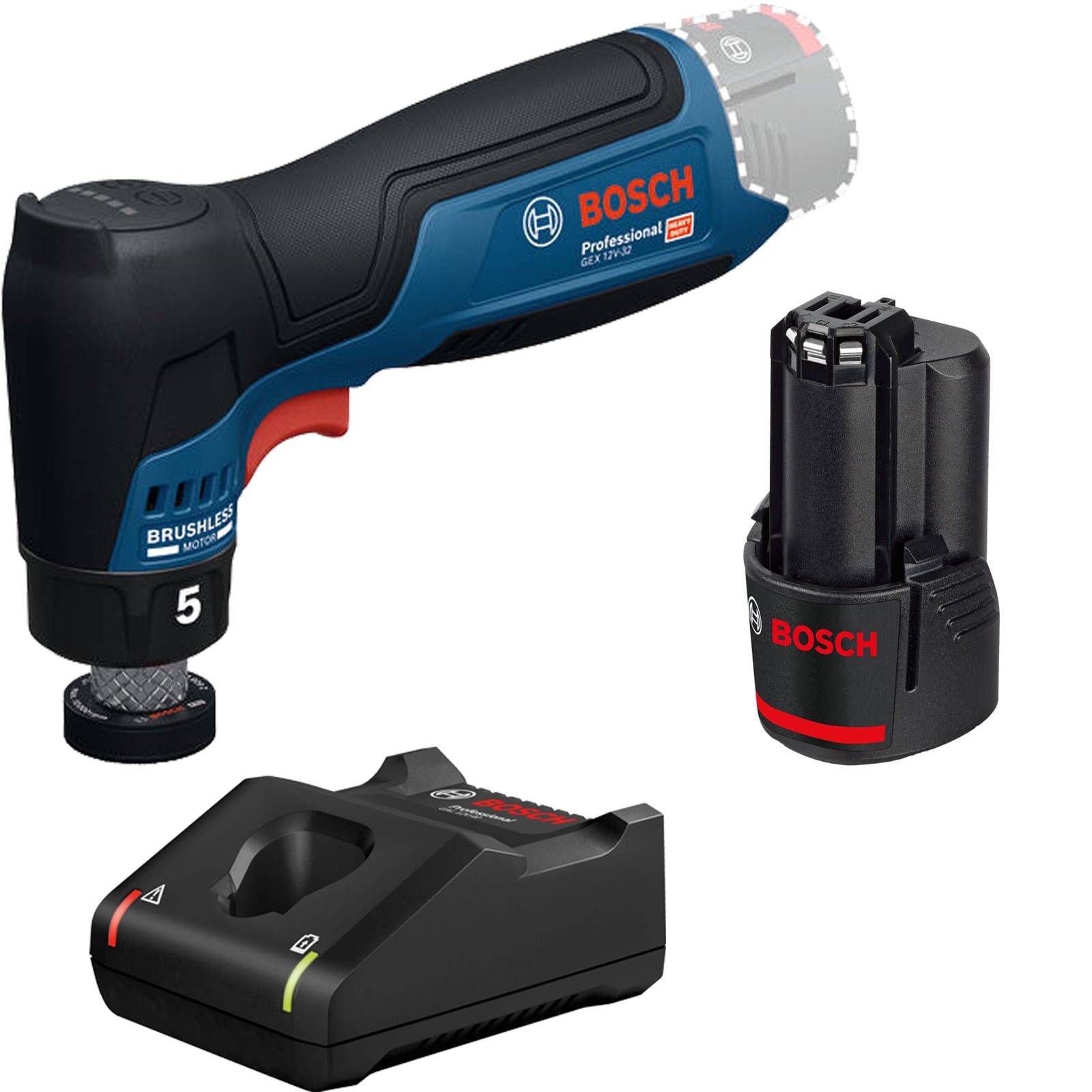 BOSCH Akku-Exzenterschleifer Bosch Akku-Exzenterschleifer GEX 12V-32 / 1x 2,0 Ah + Ladegerät GAL 12
