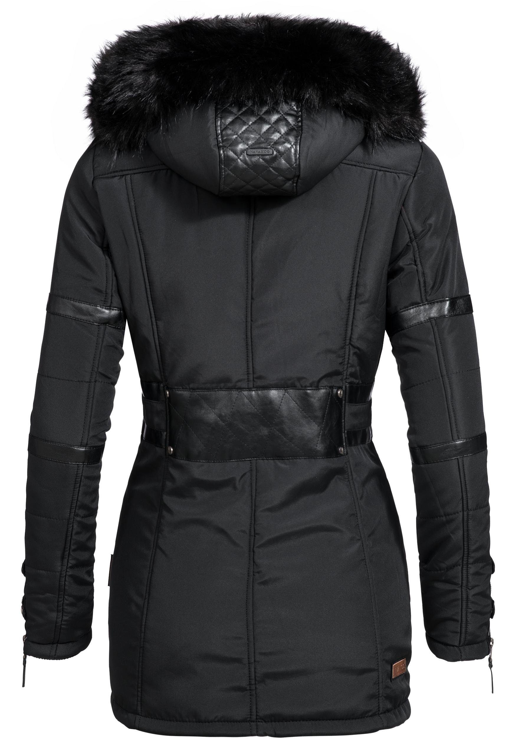 Navahoo Wintermantel Moony stylischer Damen Winter Jacke mit Kapuze