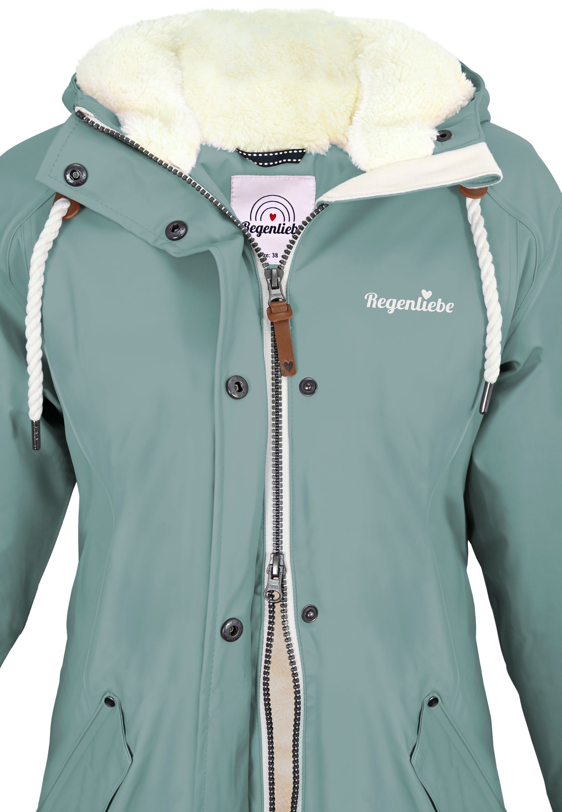Regenliebe Winterjacke Friesennerz Regenparka mit Teddyfleece gefüttert