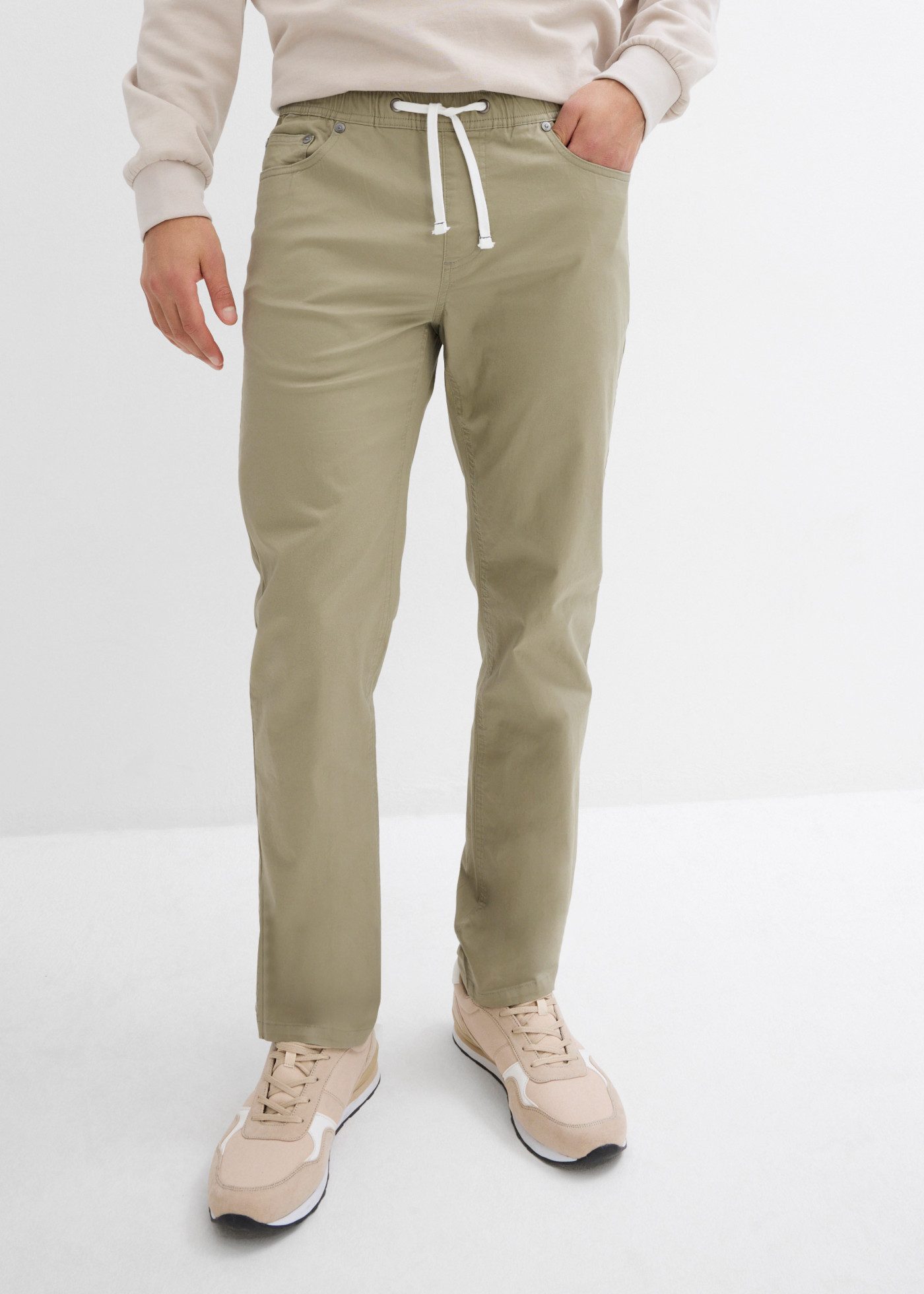 bonprix Schlupfhose mit elastischem Bund, Regular Fit, aus Baumwolle und Elasthan