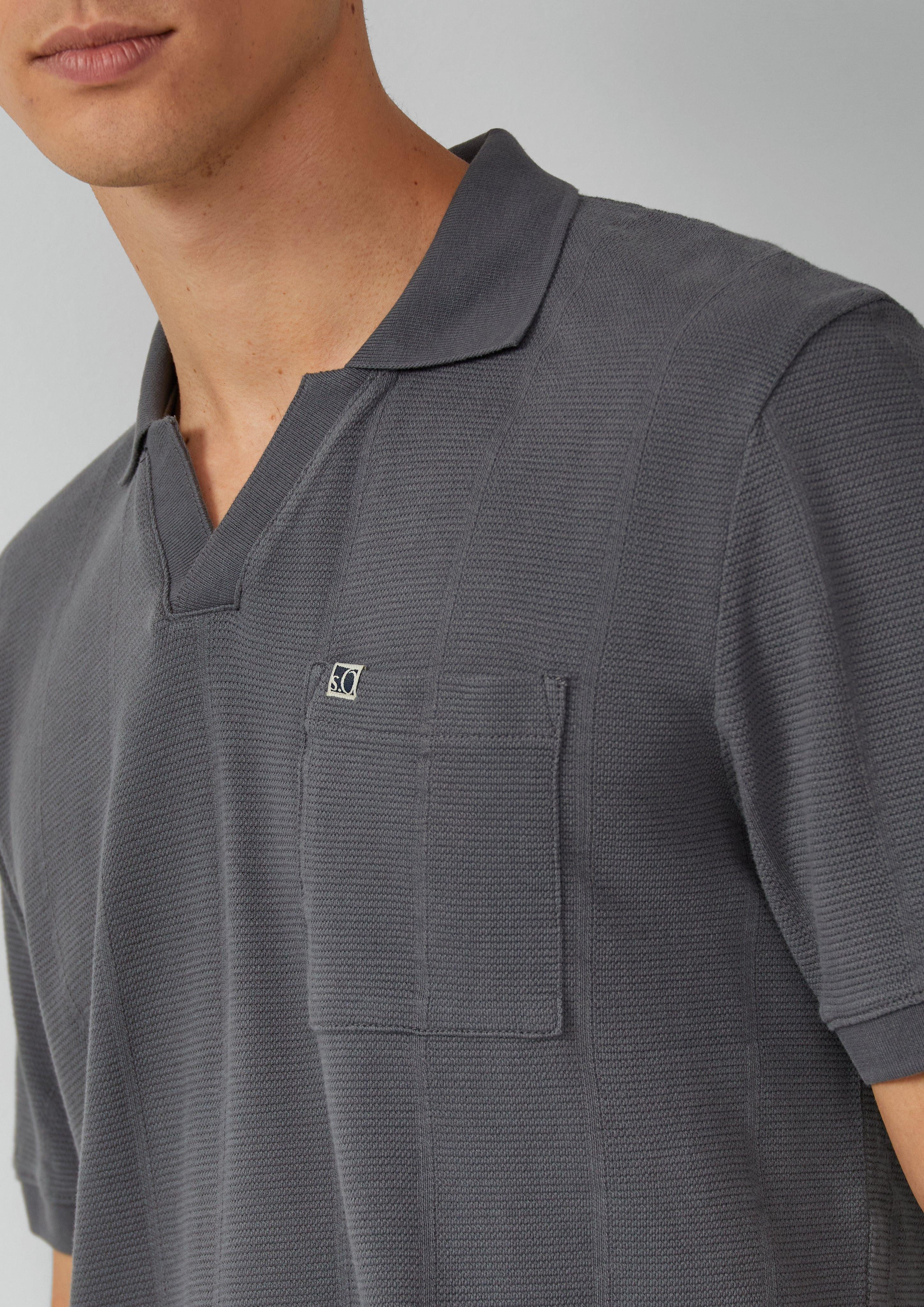 s.Oliver Kurzarmshirt Poloshirt mit Struktur-Streifen und günstig online kaufen