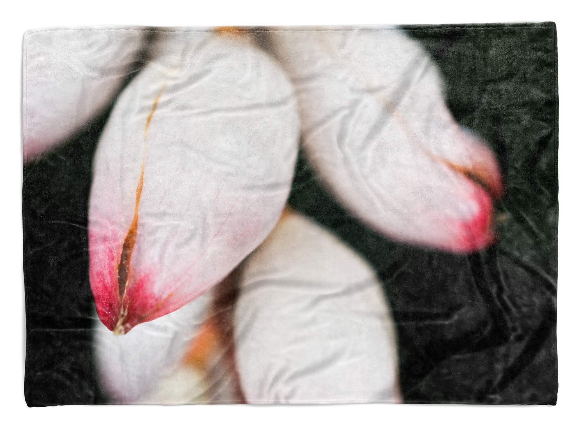 Sinus Art Handtücher Handtuch Handtuch (1-St), Kuscheldecke weiße mit Baumwolle-Polyester-Mix Strandhandtuch Saunatuch Blume Fotomotiv Blüte