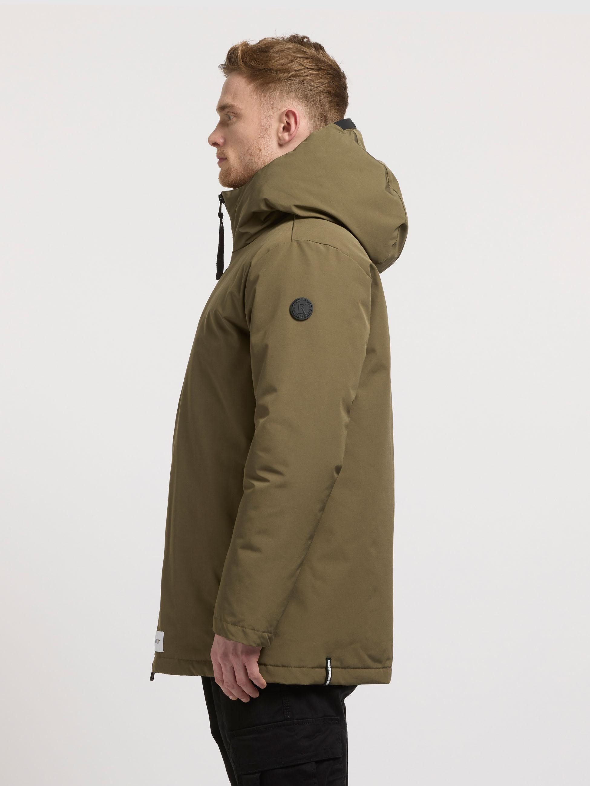 khujo Kurzmantel Nedd Kurzer Herren Parka mit innenliegenden Rucksack-Trägern