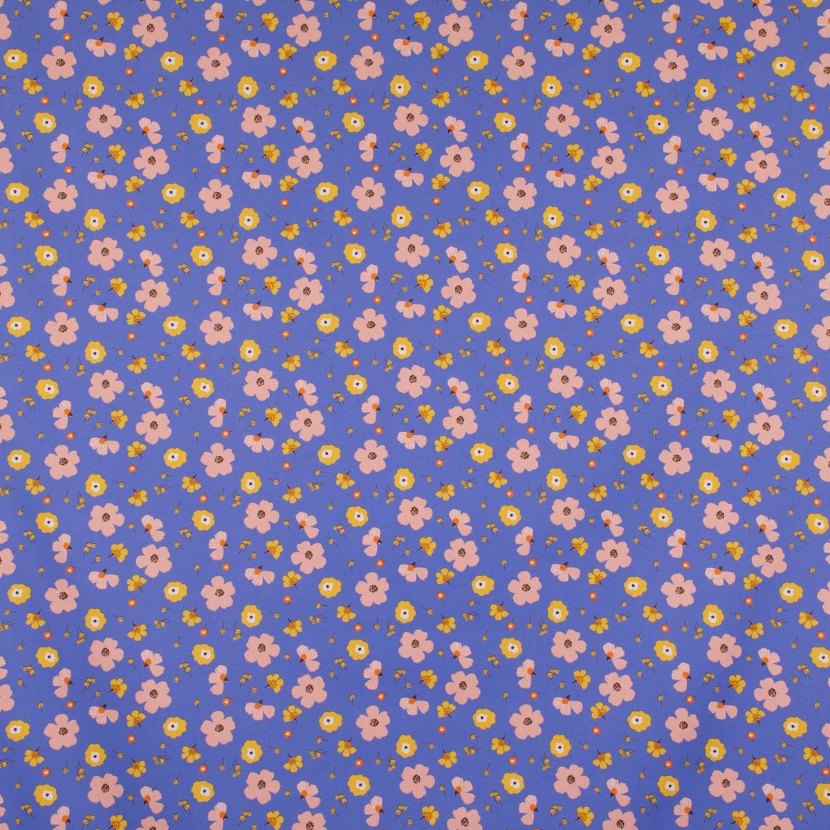 Thumbnail - SCHÖNER LEBEN. Stoff Tischdeckenstoff abwb. besch. Baumwolle Enduit Jela Blüten blau 1,45m, abwaschbar