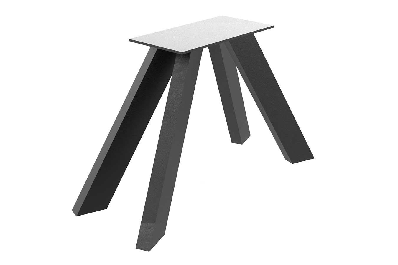Tischhelden Tischbein Tischgestell Mittelfuß Rohstahl schwarz 134
