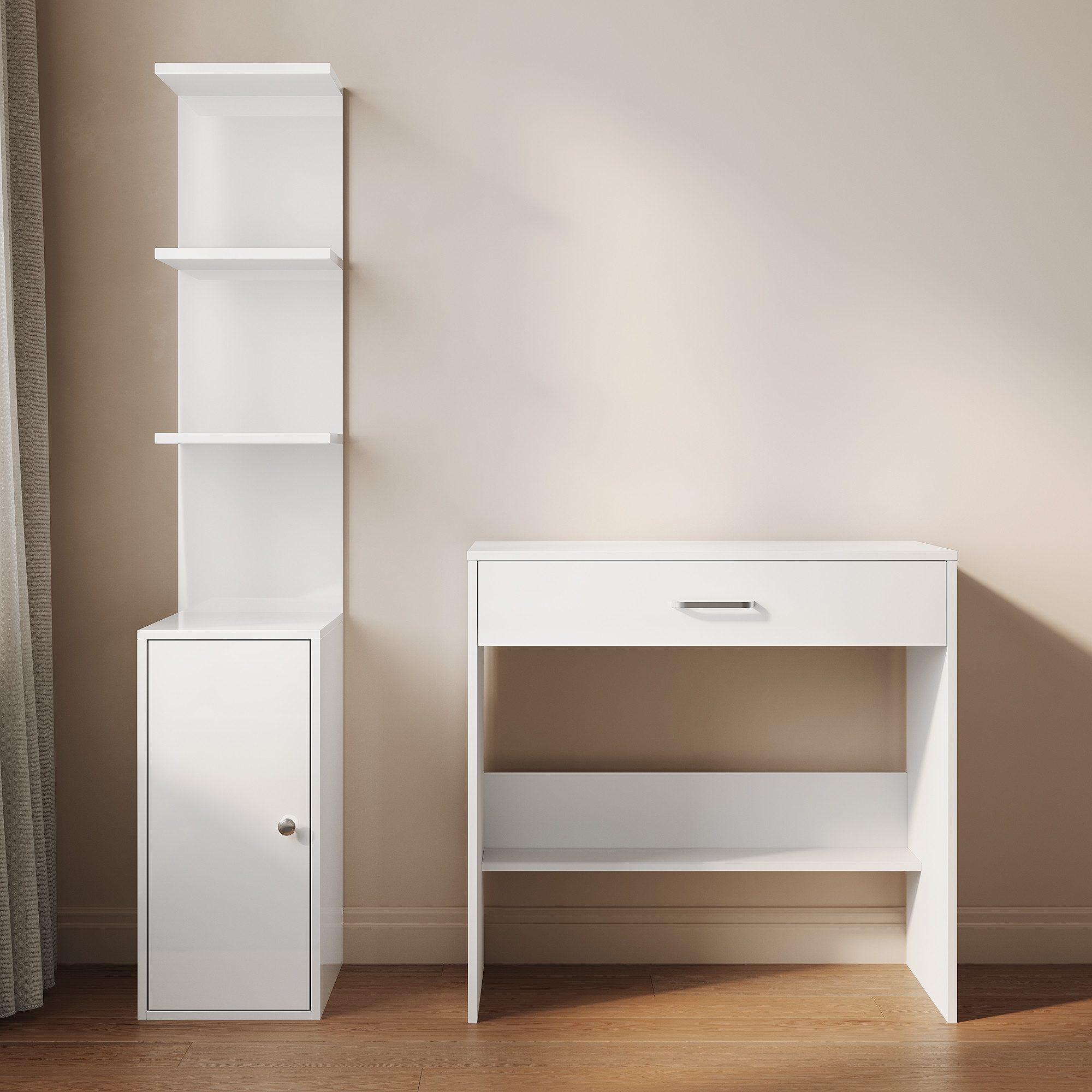 SONNI Schminktisch Schminktischkombination,Schminktisch,Seitenschrank