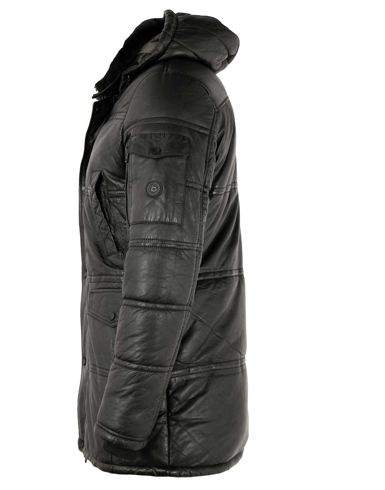 bugatti Lederjacke BU-106 Echtleder Herren Ledermantel Steppmantel Kapuze L günstig online kaufen